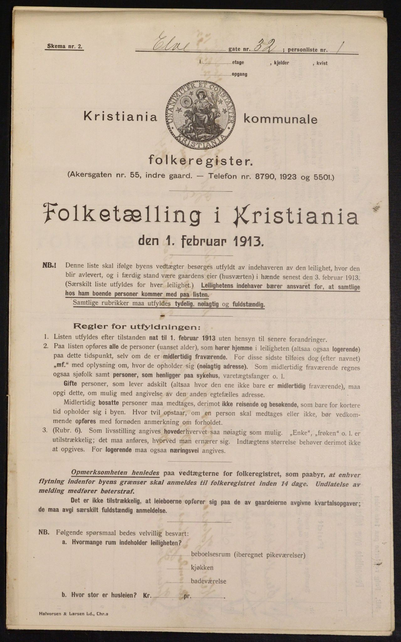 OBA, Kommunal folketelling 1.2.1913 for Kristiania, 1913, s. 21092