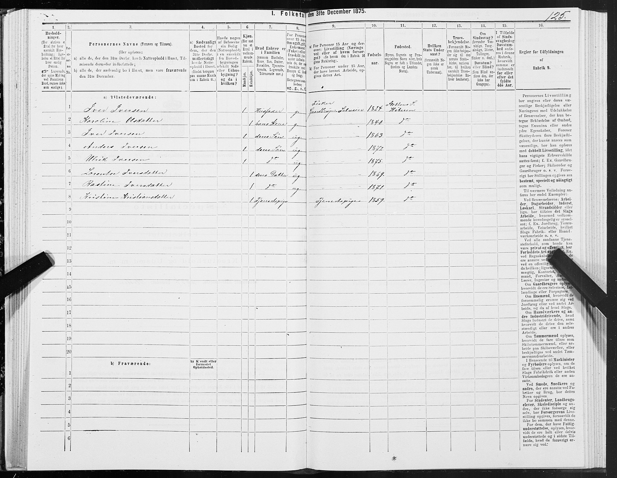 SAT, Folketelling 1875 for 1617P Hitra prestegjeld, 1875, s. 7125