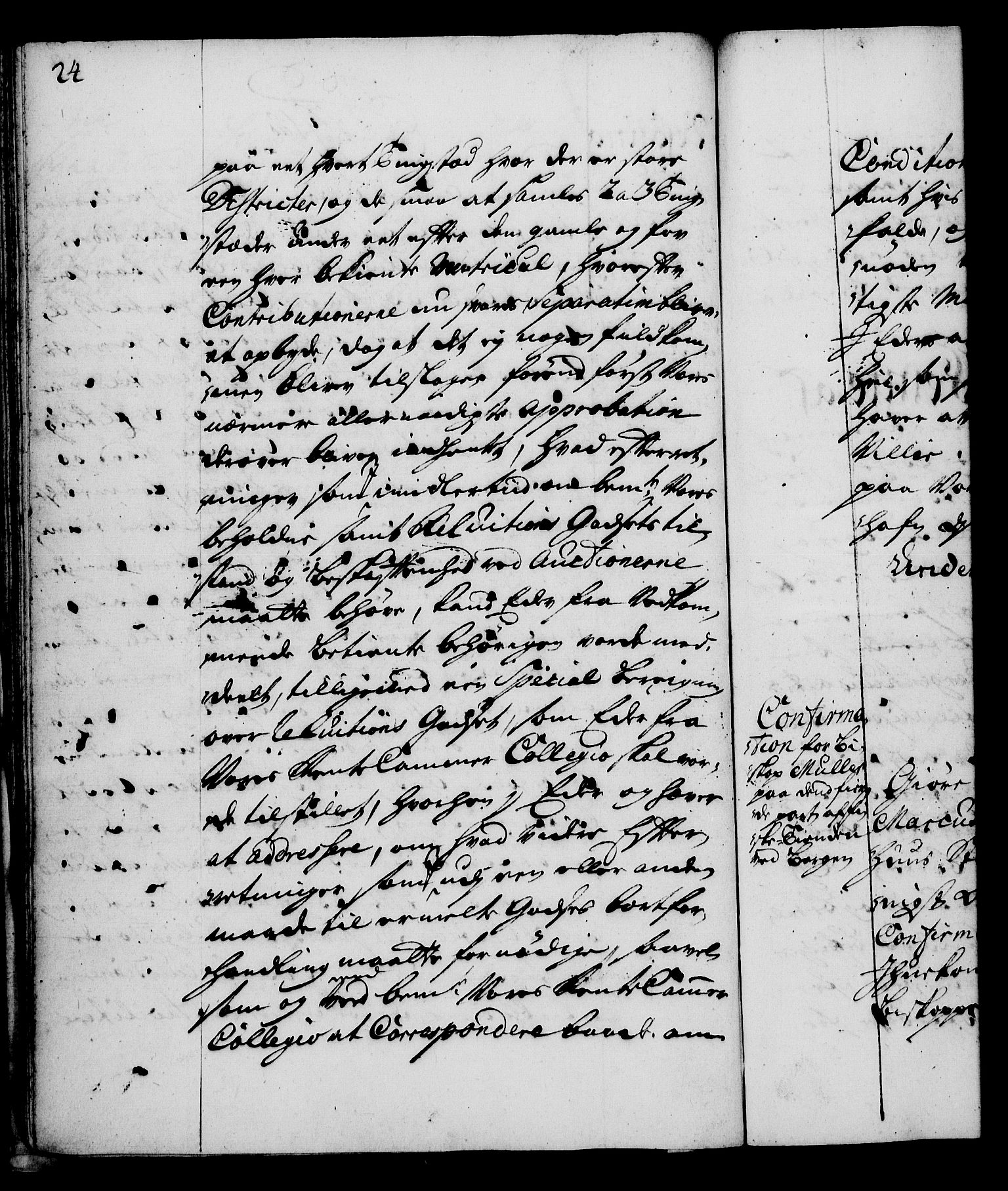 Rentekammeret, Kammerkanselliet, RA/EA-3111/G/Gg/Gga/L0003: Norsk ekspedisjonsprotokoll med register (merket RK 53.3), 1727-1734, s. 24