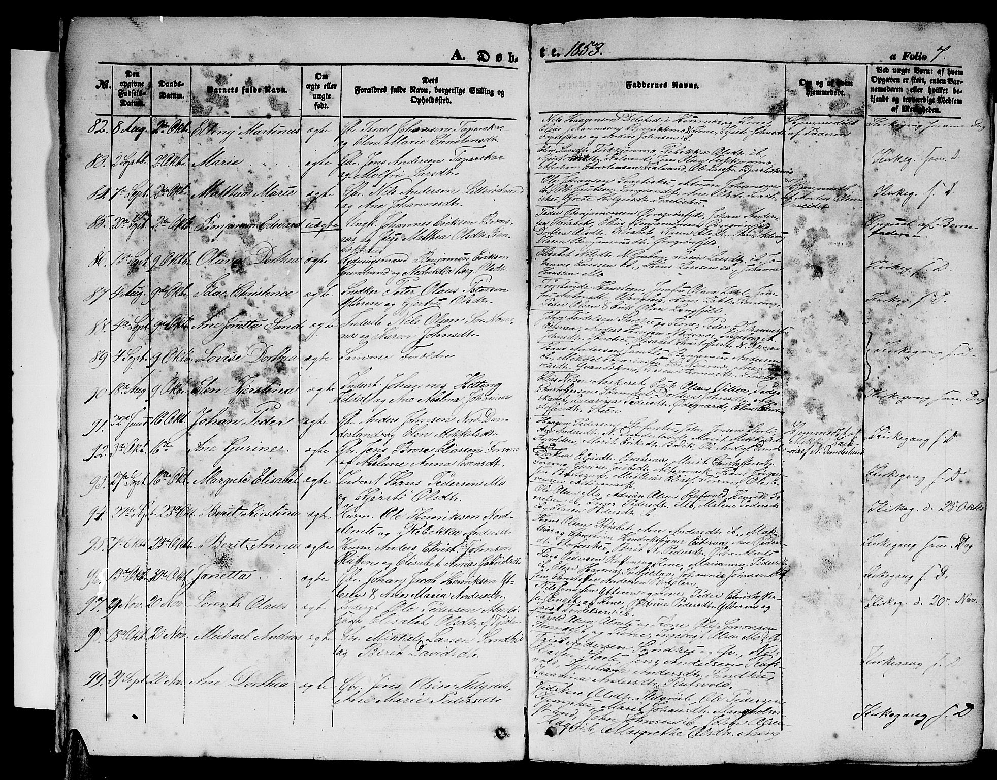 Ministerialprotokoller, klokkerbøker og fødselsregistre - Nordland, AV/SAT-A-1459/827/L0414: Klokkerbok nr. 827C03, 1853-1865, s. 7