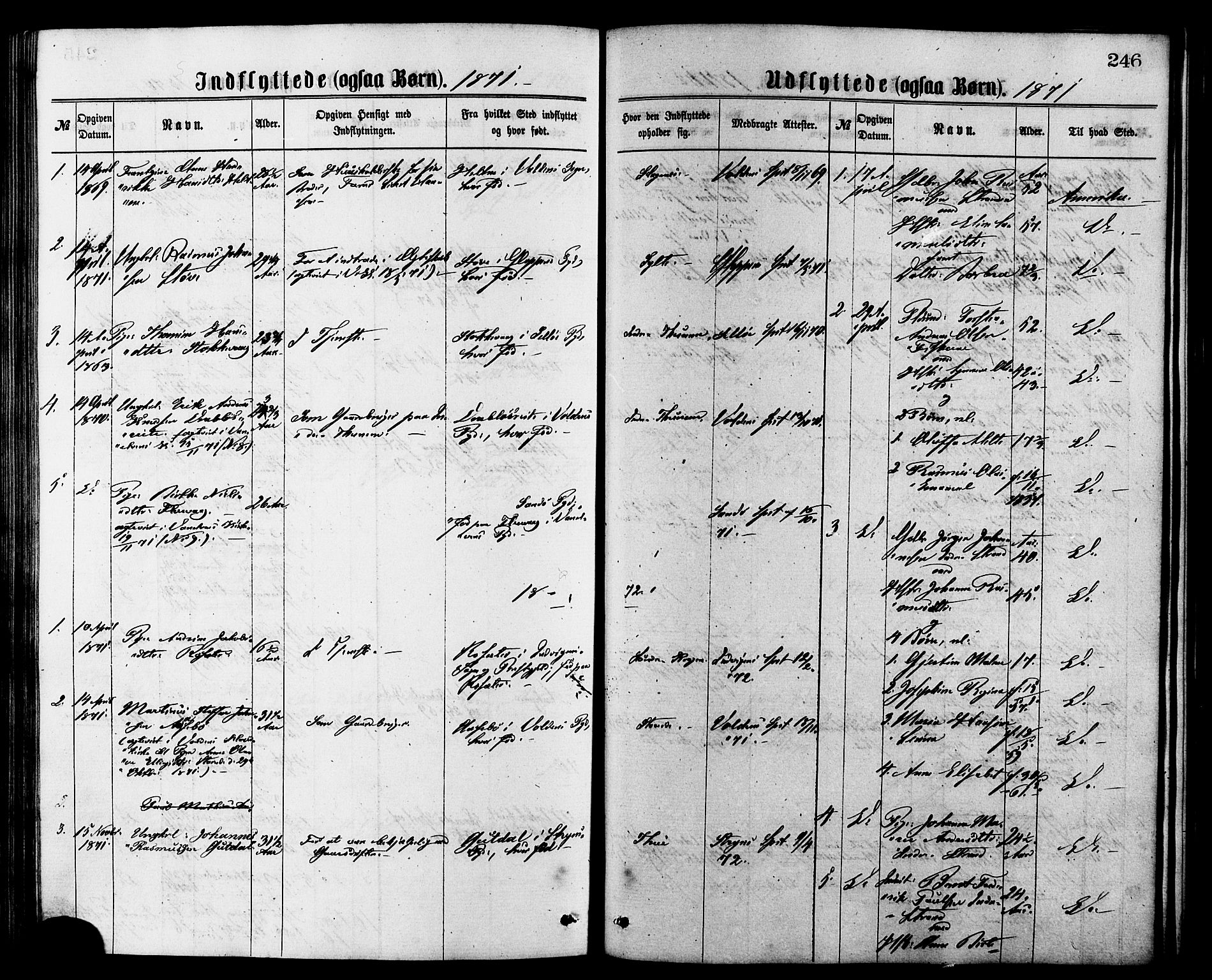 Ministerialprotokoller, klokkerbøker og fødselsregistre - Møre og Romsdal, AV/SAT-A-1454/501/L0007: Ministerialbok nr. 501A07, 1868-1884, s. 246