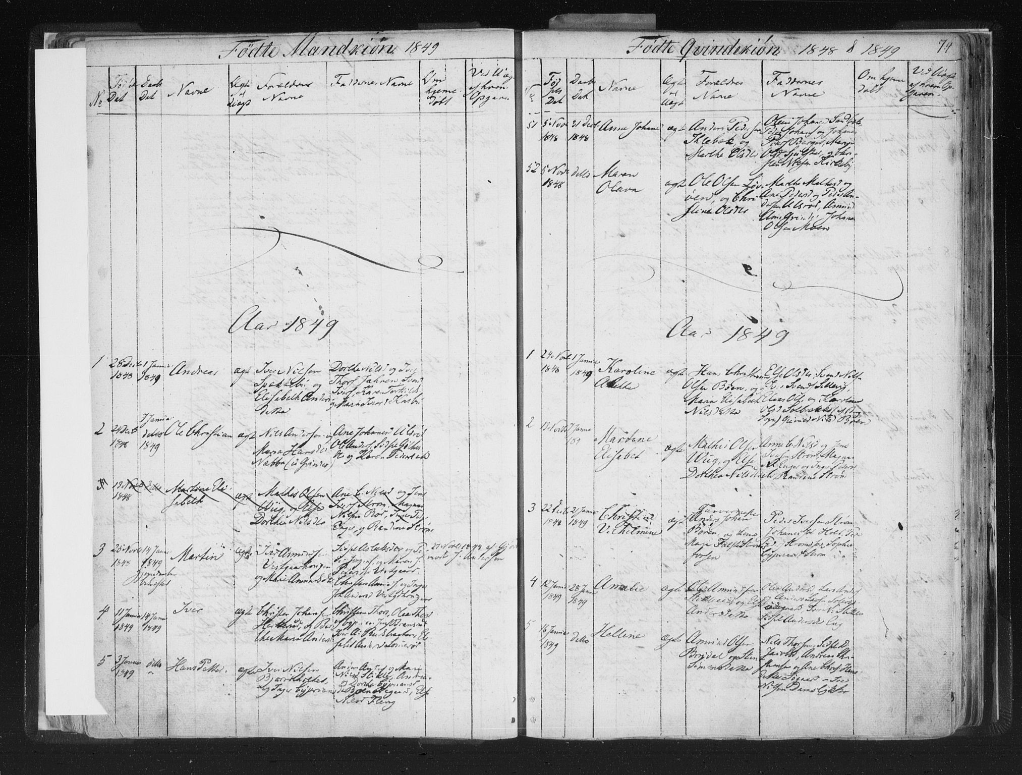 Aremark prestekontor Kirkebøker, AV/SAO-A-10899/F/Fc/L0002: Ministerialbok nr. III 2, 1834-1849, s. 74