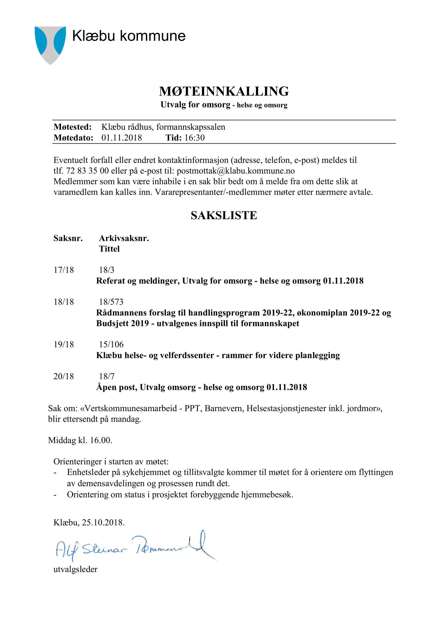 Klæbu Kommune, TRKO/KK/05-UOm/L009: Utvalg for omsorg - Møtedokumenter, 2018, s. 326