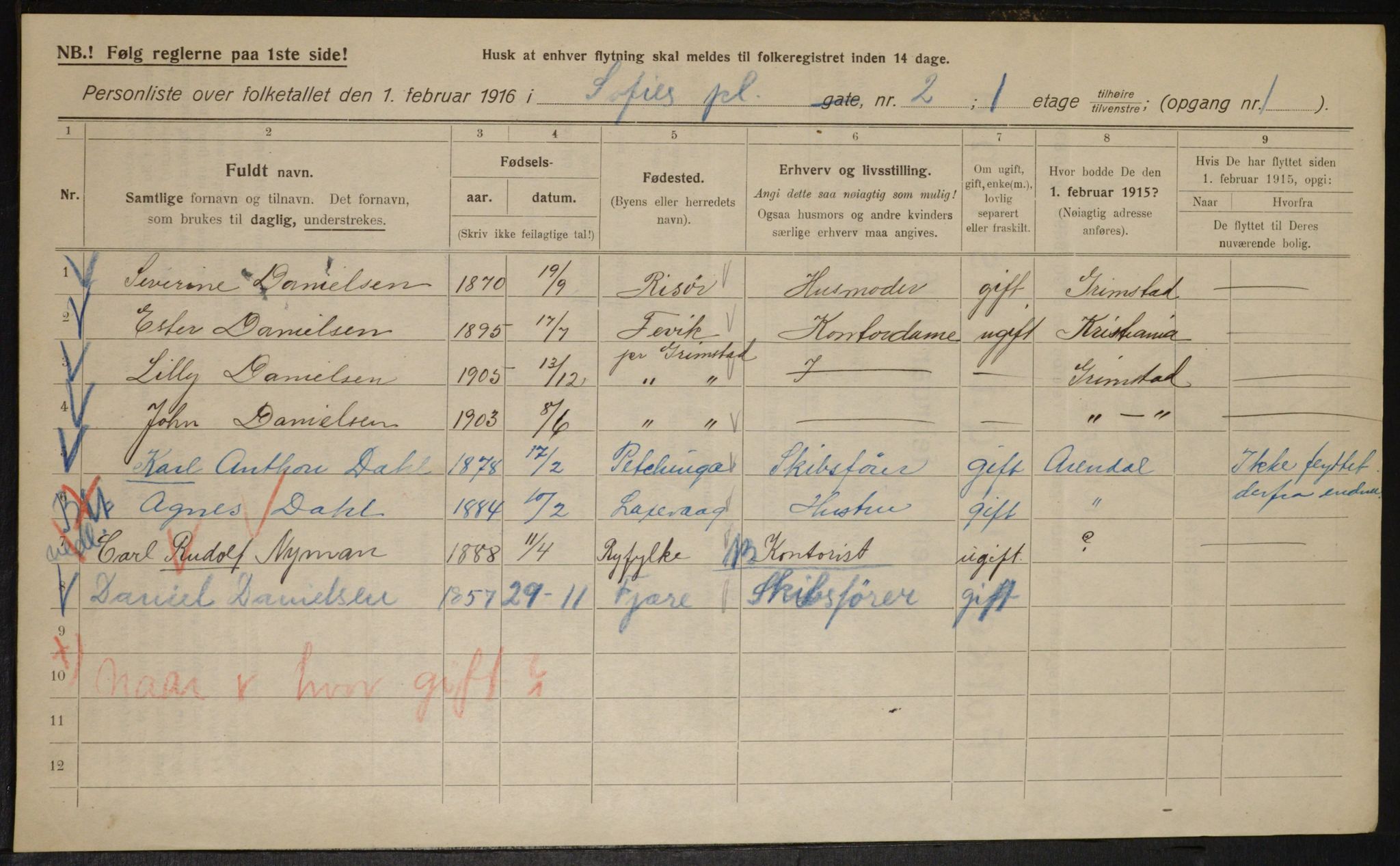 OBA, Kommunal folketelling 1.2.1916 for Kristiania, 1916, s. 101874