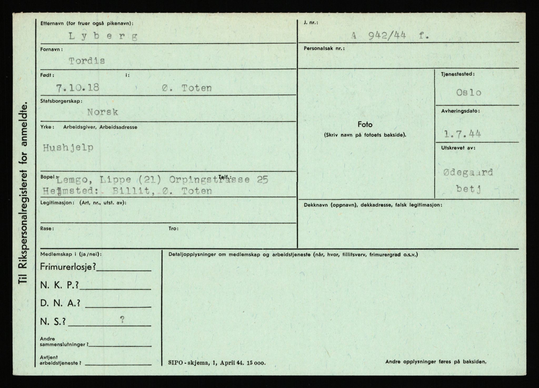 Statspolitiet - Hovedkontoret / Osloavdelingen, AV/RA-S-1329/C/Ca/L0010: Lind - Moksnes, 1943-1945, s. 1546