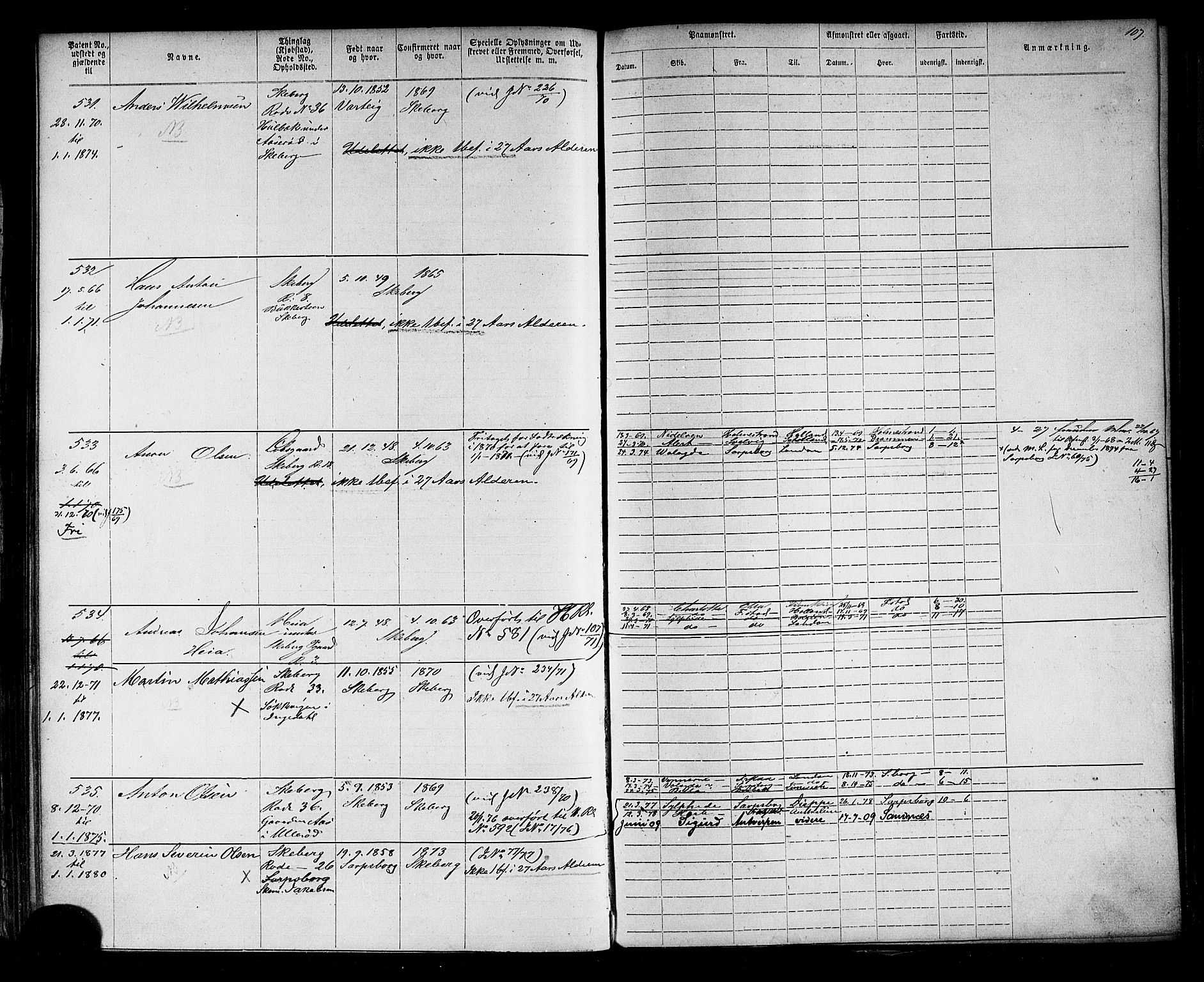 Halden mønstringskontor, AV/SAO-A-10569a/F/Fc/Fca/L0002: Annotasjonsrulle, 1868-1875, s. 124