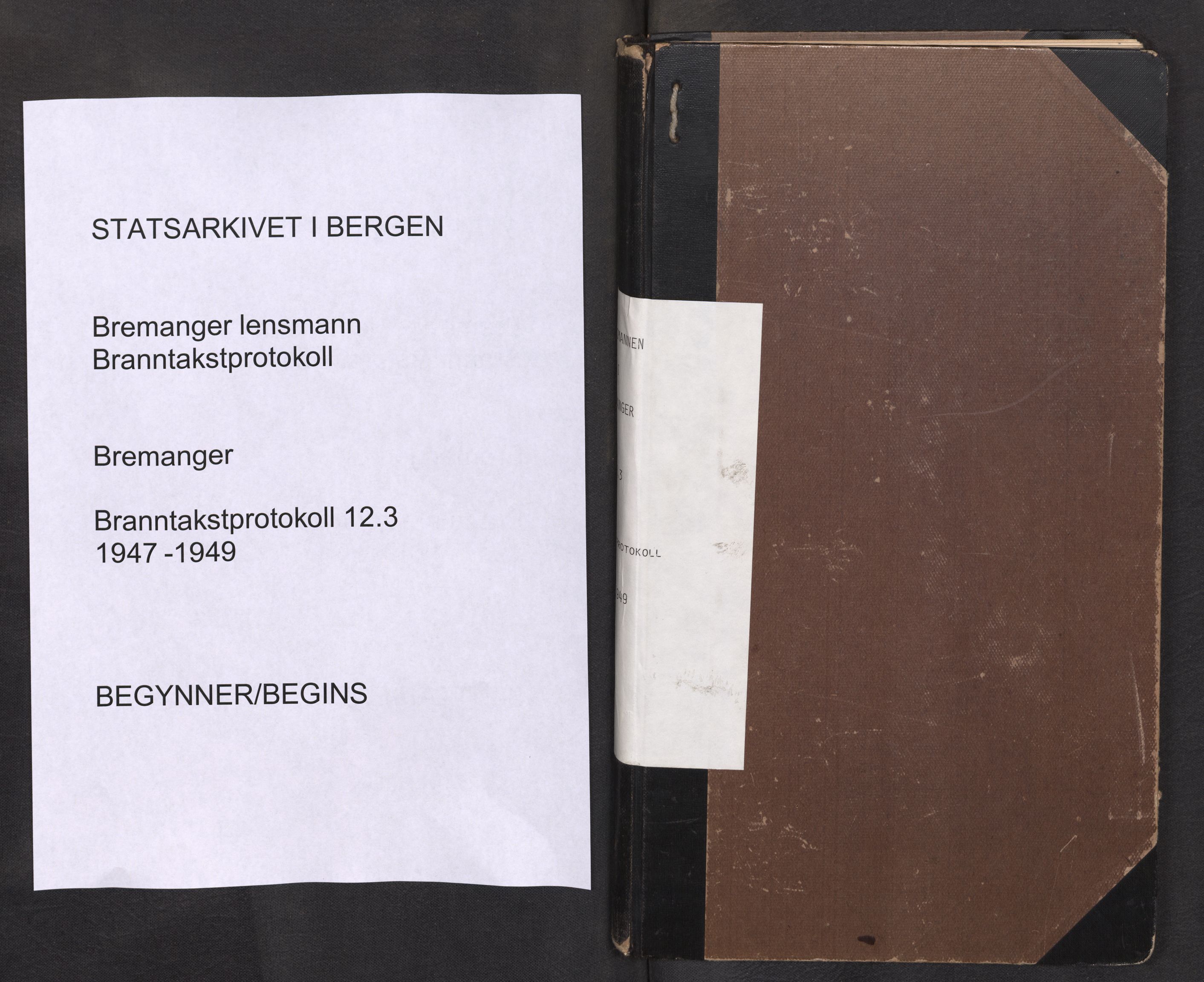 Lensmannen i Bremanger, SAB/A-26701/0012/L0003: Branntakstprotokoll, 1947-1949