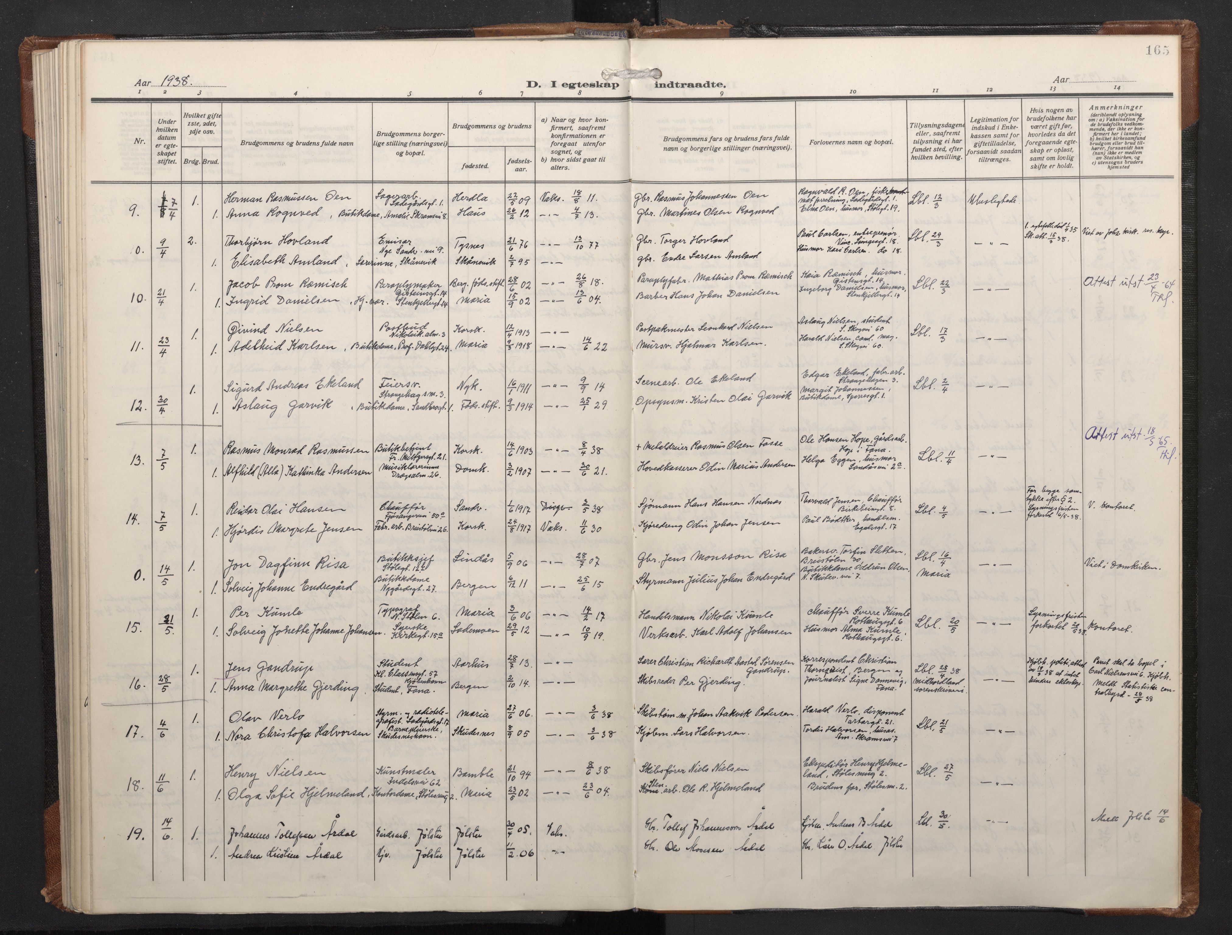 Mariakirken Sokneprestembete, SAB/A-76901/H/Haa/L0016: Ministerialbok nr. C 4, 1927-1938, s. 164b-165a