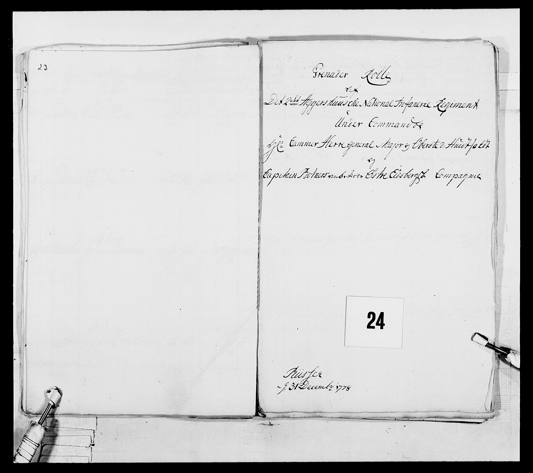 Generalitets- og kommissariatskollegiet, Det kongelige norske kommissariatskollegium, RA/EA-5420/E/Eh/L0043a: 2. Akershusiske nasjonale infanteriregiment, 1767-1778, s. 709