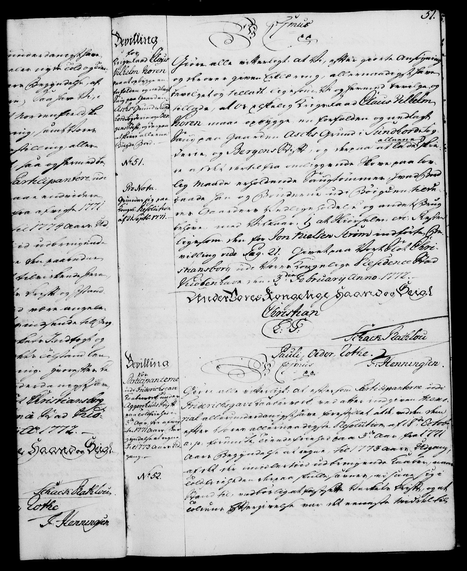 Rentekammeret, Kammerkanselliet, AV/RA-EA-3111/G/Gg/Gga/L0009: Norsk ekspedisjonsprotokoll med register (merket RK 53.9), 1771-1773, s. 51