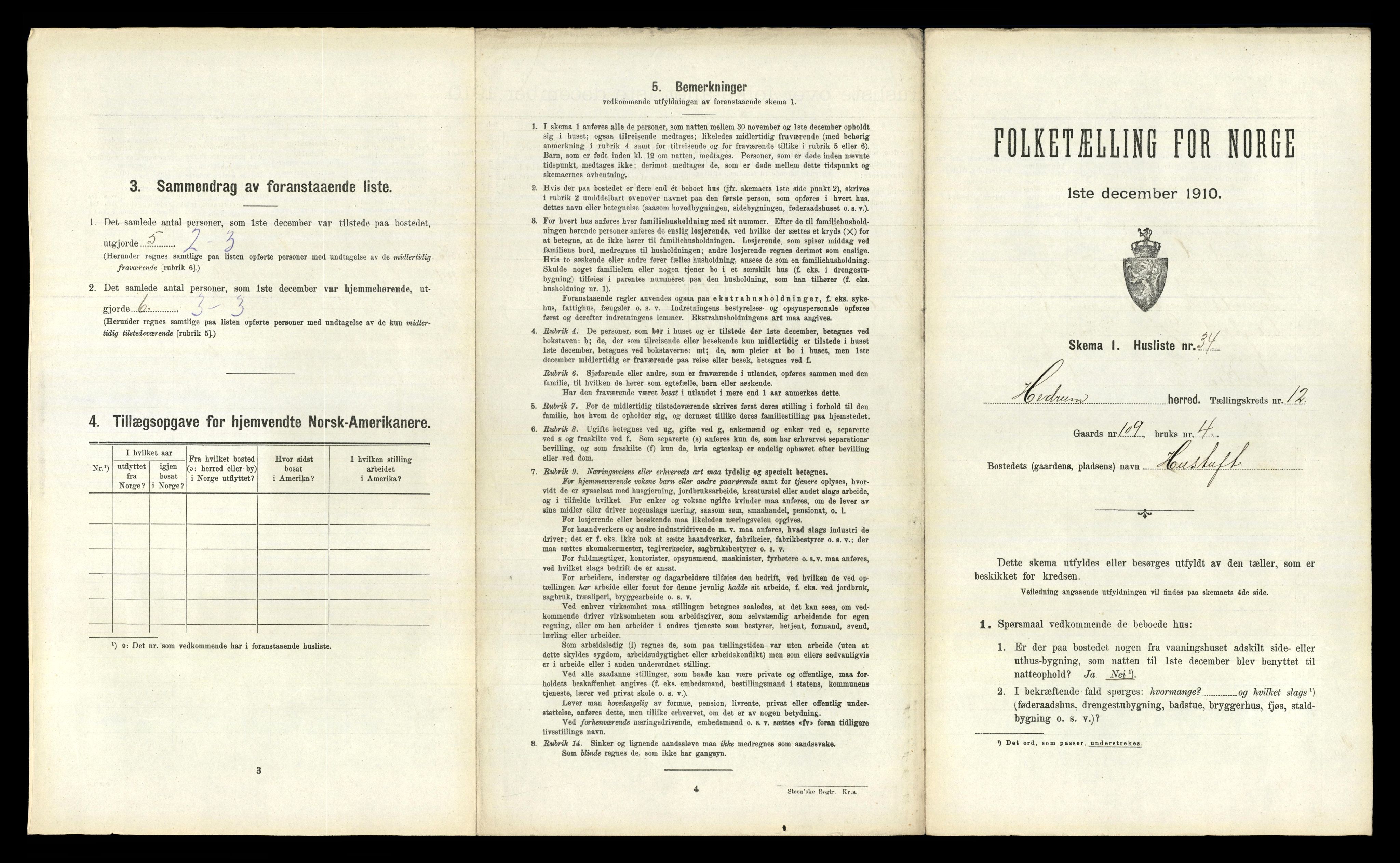 RA, Folketelling 1910 for 0727 Hedrum herred, 1910, s. 1284