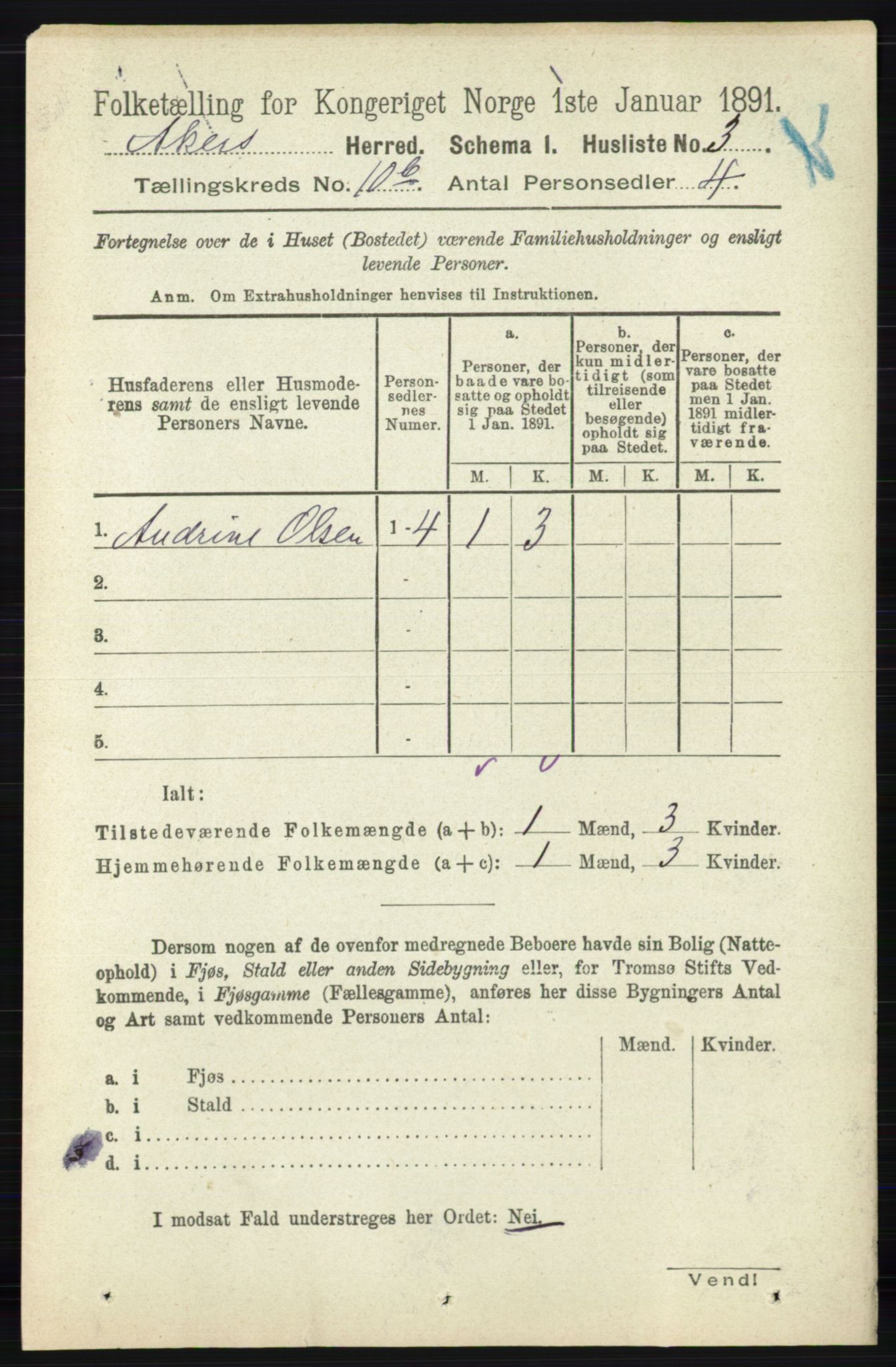 RA, Folketelling 1891 for 0218 Aker herred, 1891, s. 9555