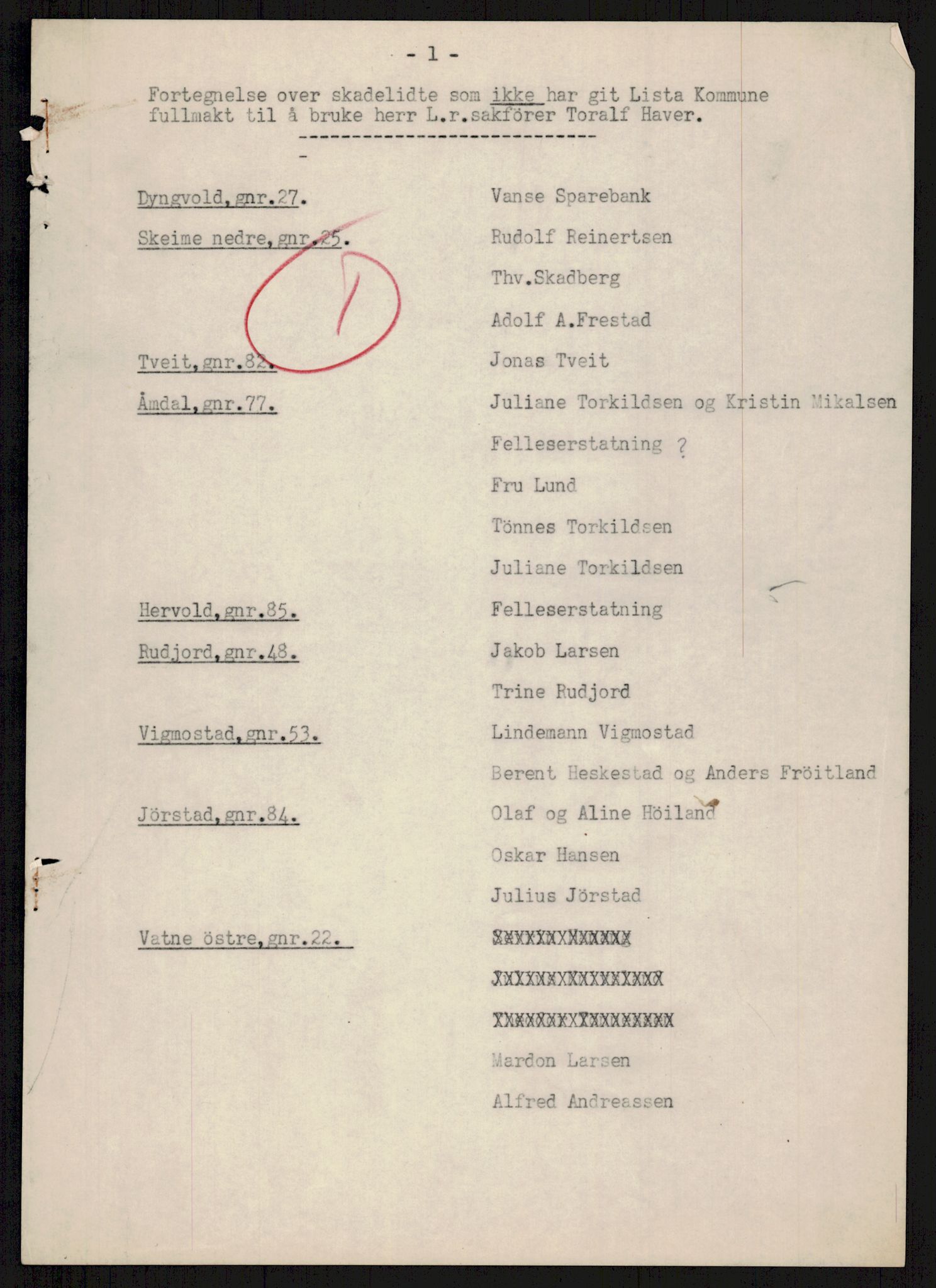 Forsvarsdepartementet, 10. kontor / Oppgjørskontoret, RA/RAFA-1225/D/Db/L0178: Lista oppgjørskontor, 1941-1947, s. 1026