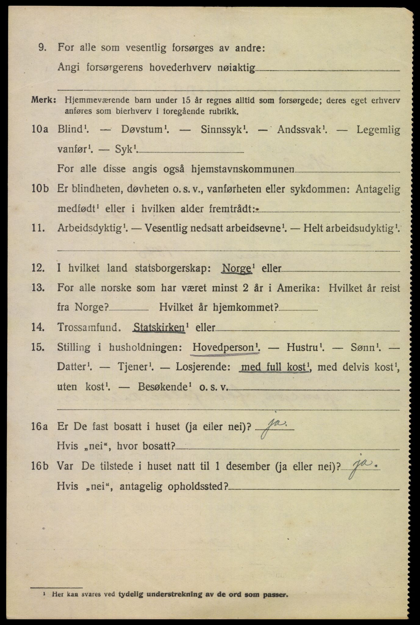 SAK, Folketelling 1920 for 0927 Høvåg herred, 1920, s. 881
