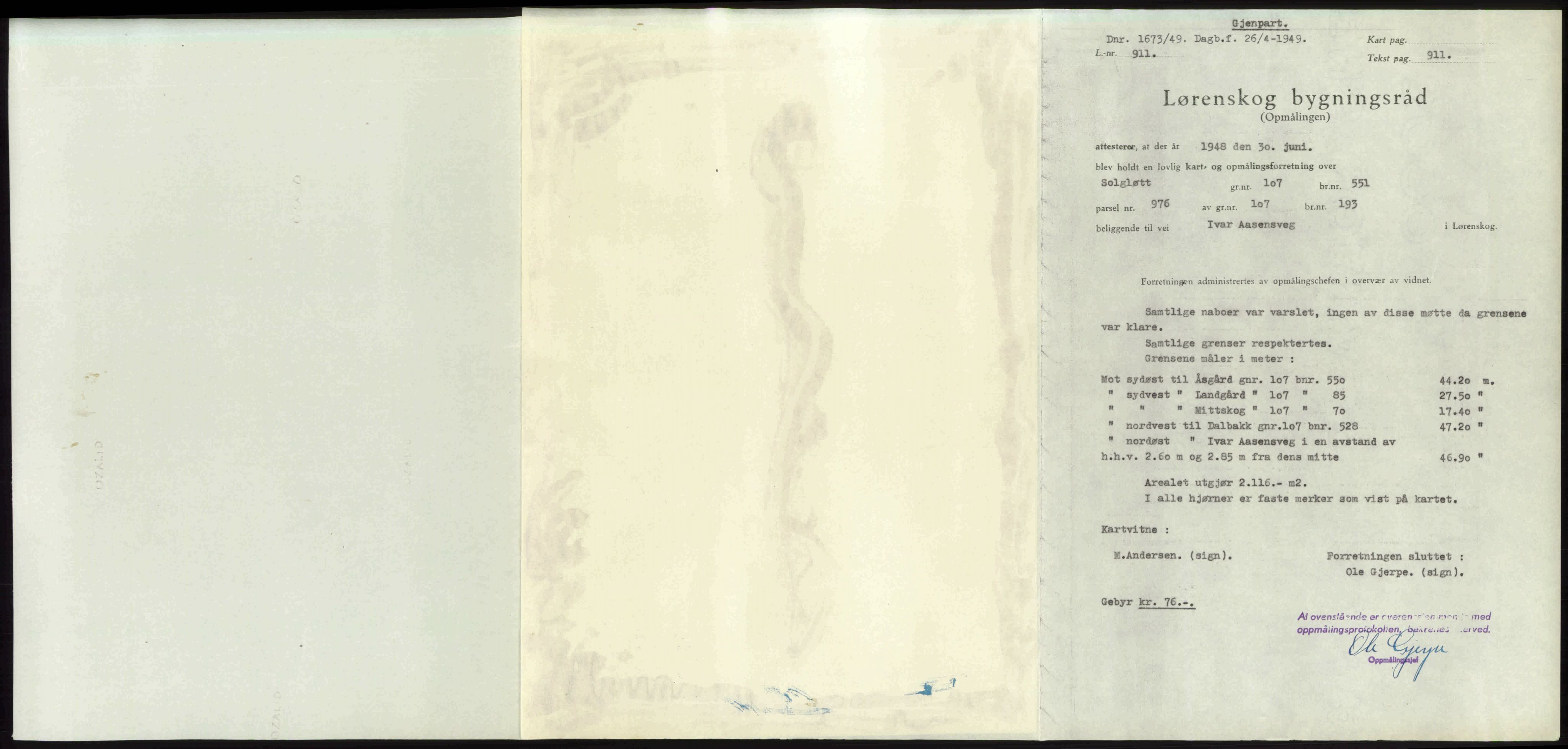 Nedre Romerike sorenskriveri, SAO/A-10469/G/Gb/Gbd/L0025: Pantebok nr. 25, 1949-1949, Dagboknr: 1673/1949