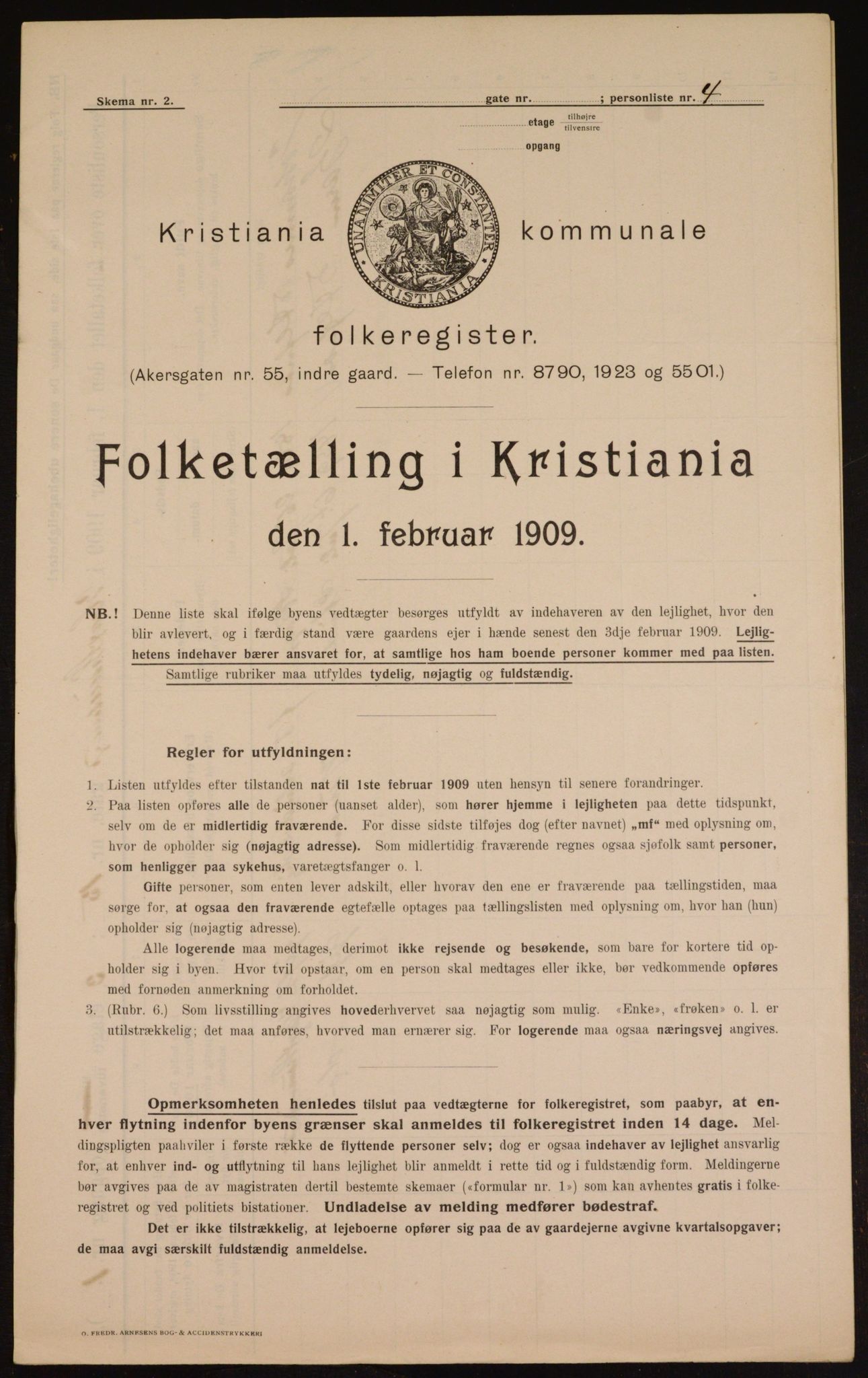 OBA, Kommunal folketelling 1.2.1909 for Kristiania kjøpstad, 1909, s. 32352