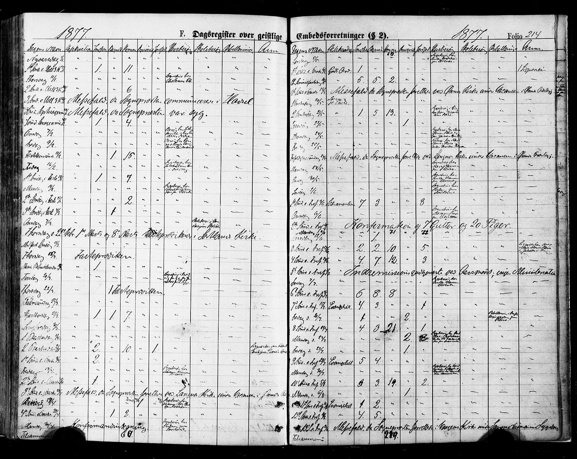 Ministerialprotokoller, klokkerbøker og fødselsregistre - Nordland, SAT/A-1459/895/L1370: Ministerialbok nr. 895A05, 1873-1884, s. 214