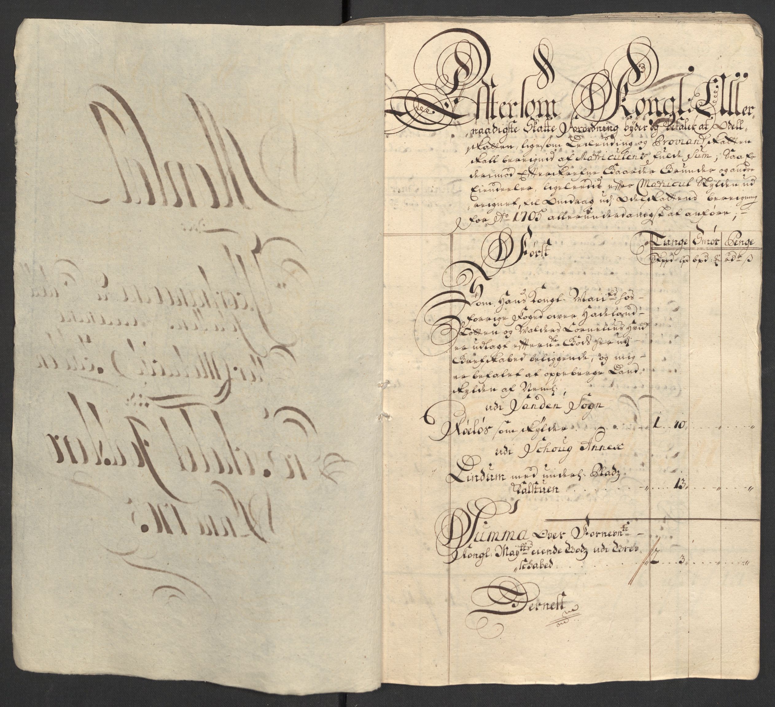 Rentekammeret inntil 1814, Reviderte regnskaper, Fogderegnskap, AV/RA-EA-4092/R32/L1871: Fogderegnskap Jarlsberg grevskap, 1703-1705, s. 557