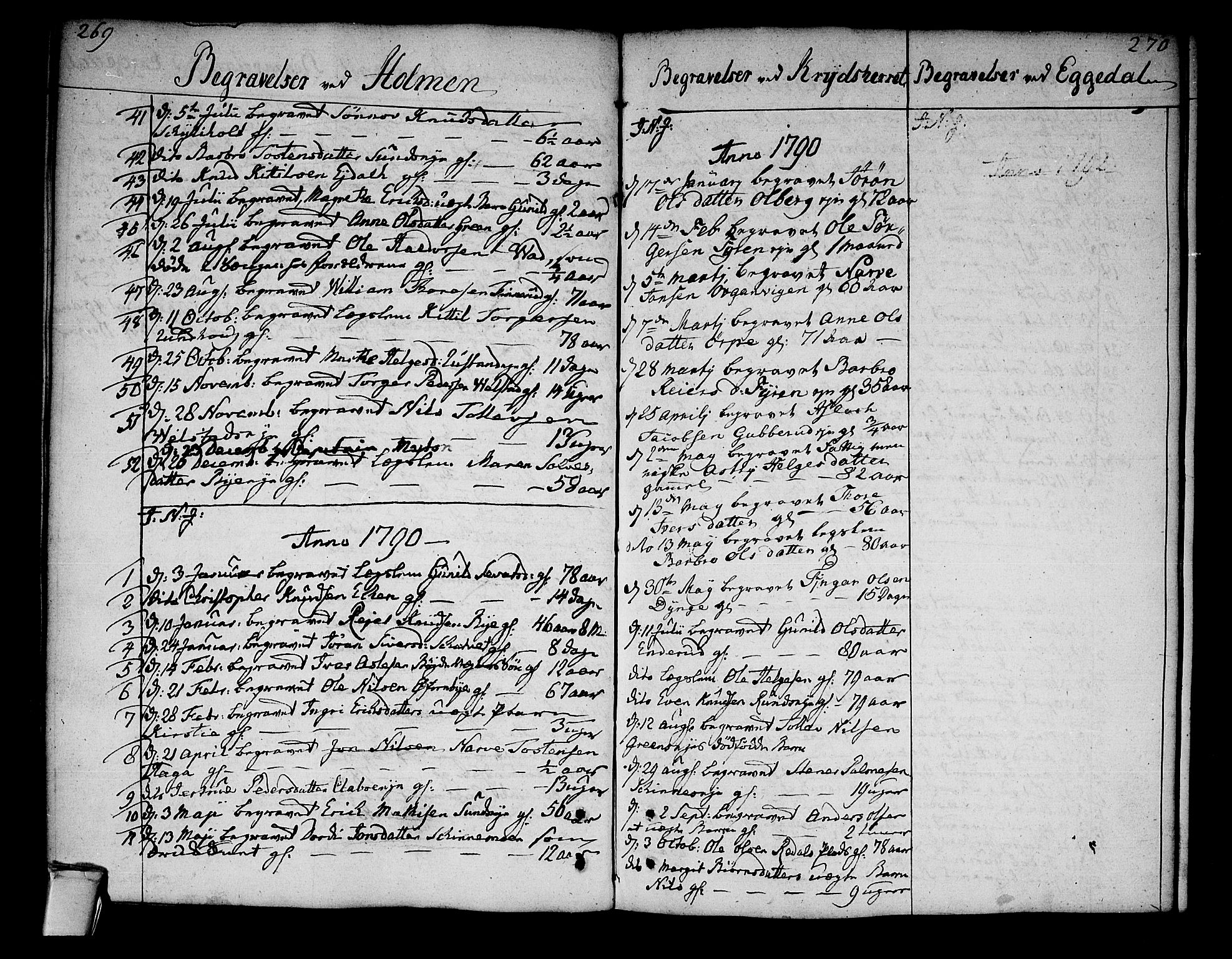 Sigdal kirkebøker, AV/SAKO-A-245/F/Fa/L0002: Ministerialbok nr. I 2, 1778-1792, s. 269-270
