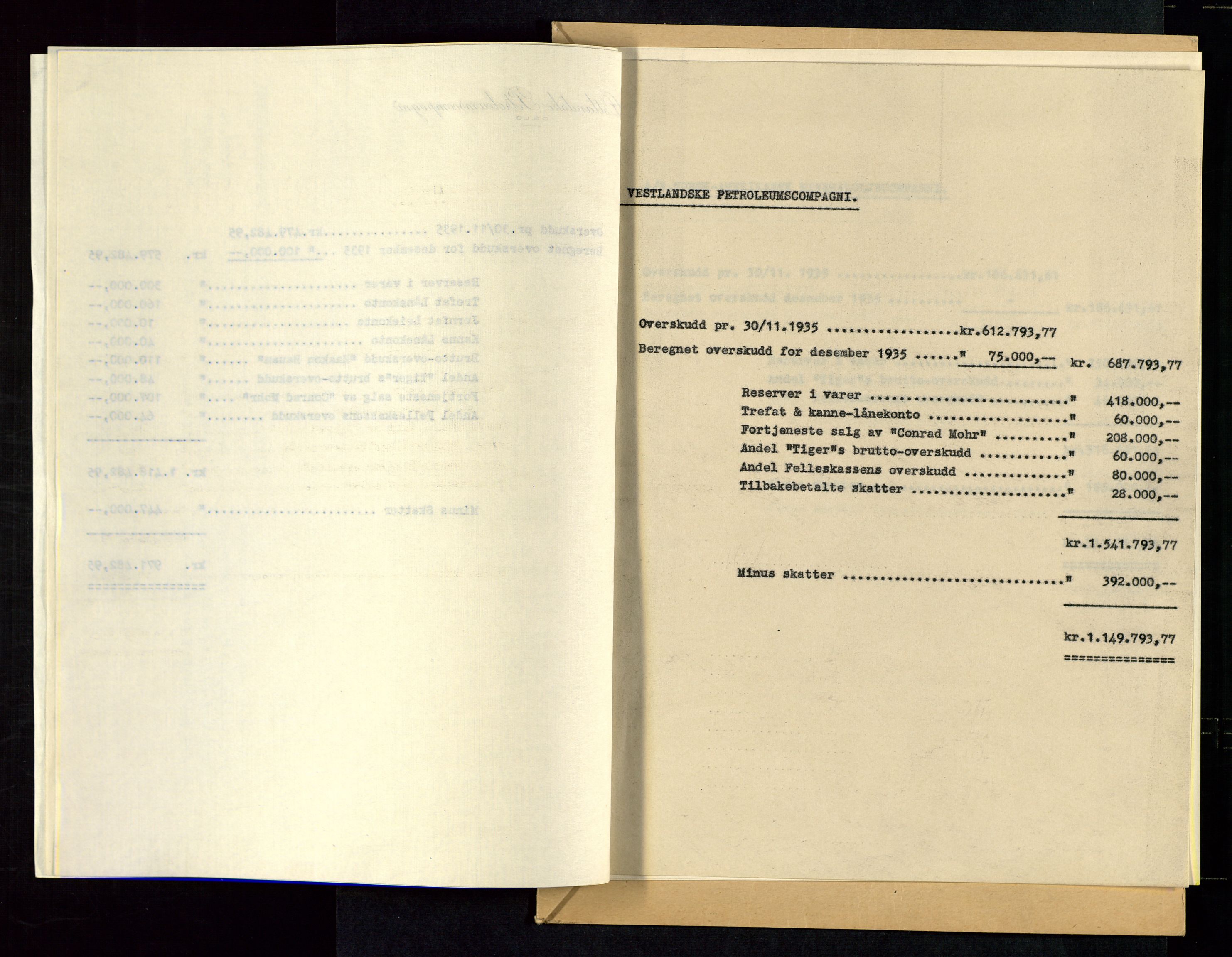 PA 1534 - Østlandske Petroleumscompagni A/S, AV/SAST-A-101954/A/Aa/L0002/0004: Generalforsamlinger. / Generalforsamling, 1936, s. 25
