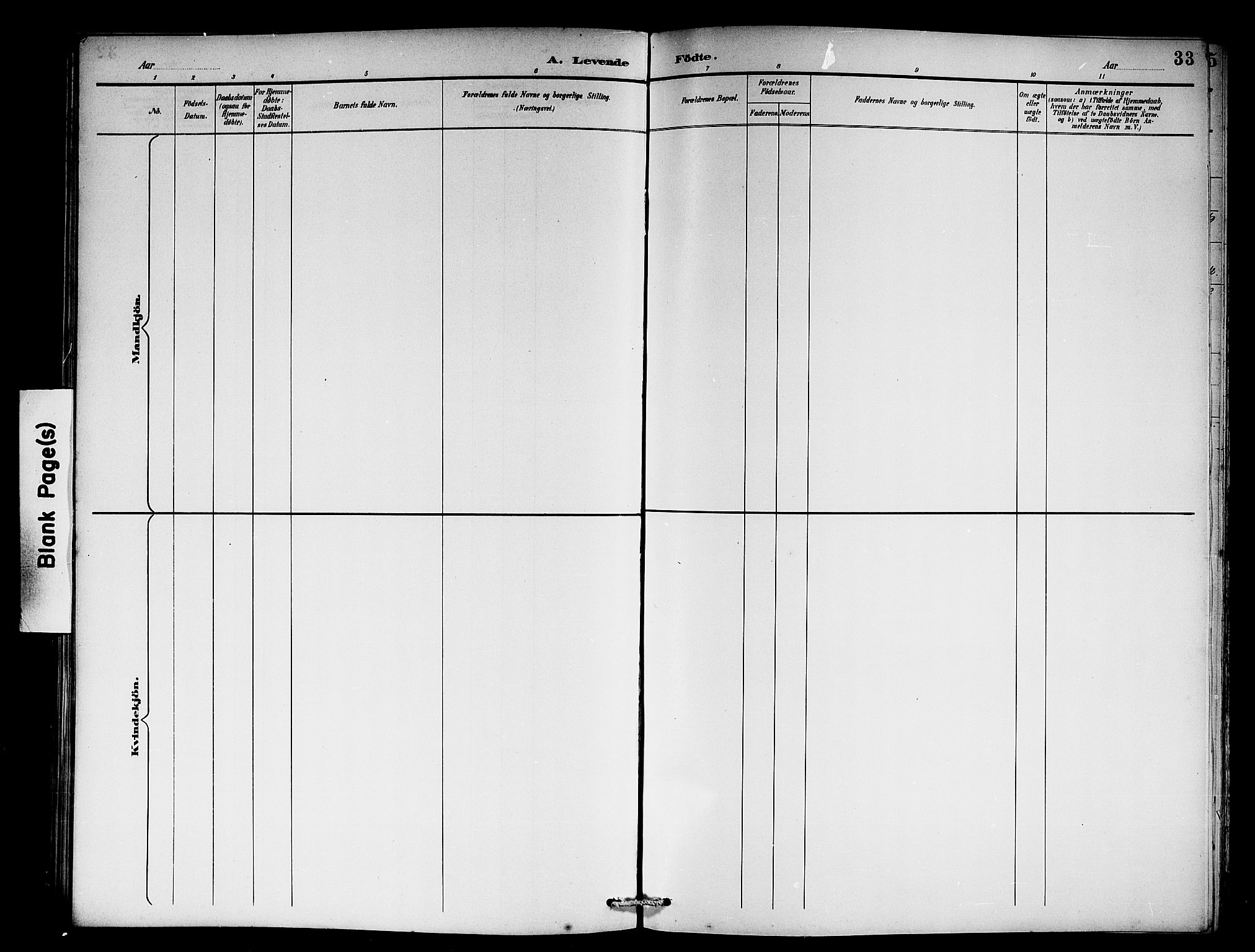 Vik sokneprestembete, AV/SAB-A-81501/H/Hab/Habb/L0003: Klokkerbok nr. B 3, 1894-1912, s. 33