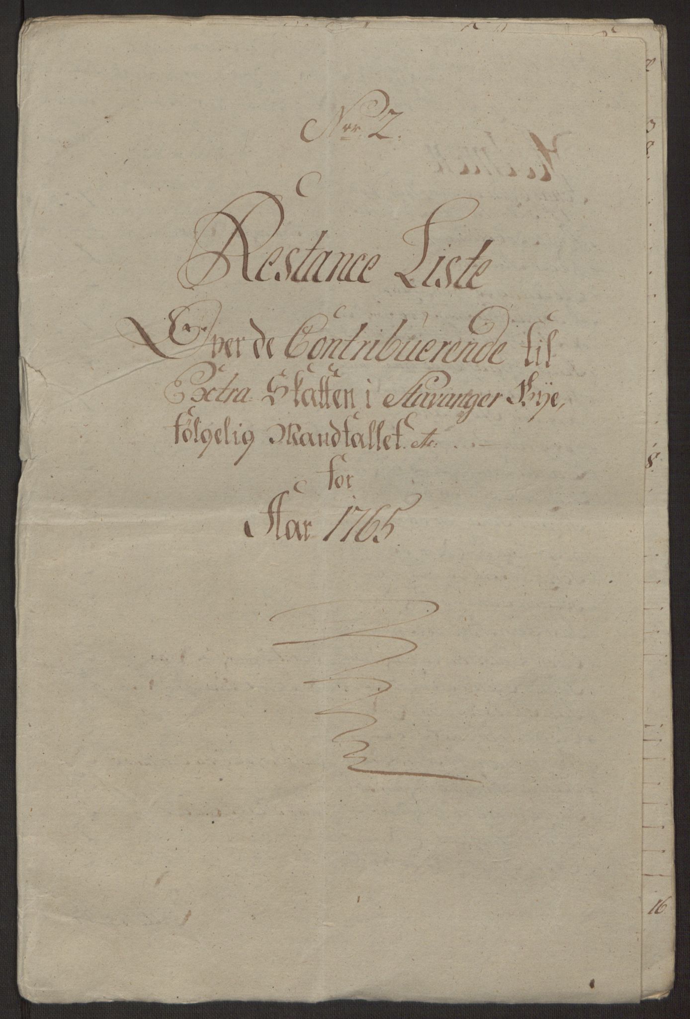 Rentekammeret inntil 1814, Reviderte regnskaper, Byregnskaper, AV/RA-EA-4066/R/Ro/L0305/0001: [O6] Kontribusjonsregnskap / Ekstraskatt, 1762-1768, s. 129