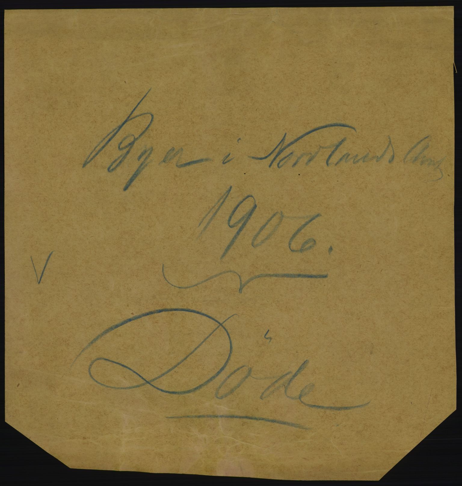 Statistisk sentralbyrå, Sosiodemografiske emner, Befolkning, AV/RA-S-2228/D/Df/Dfa/Dfad/L0045: Nordlands amt: Døde. Bygder og byer., 1906, s. 1