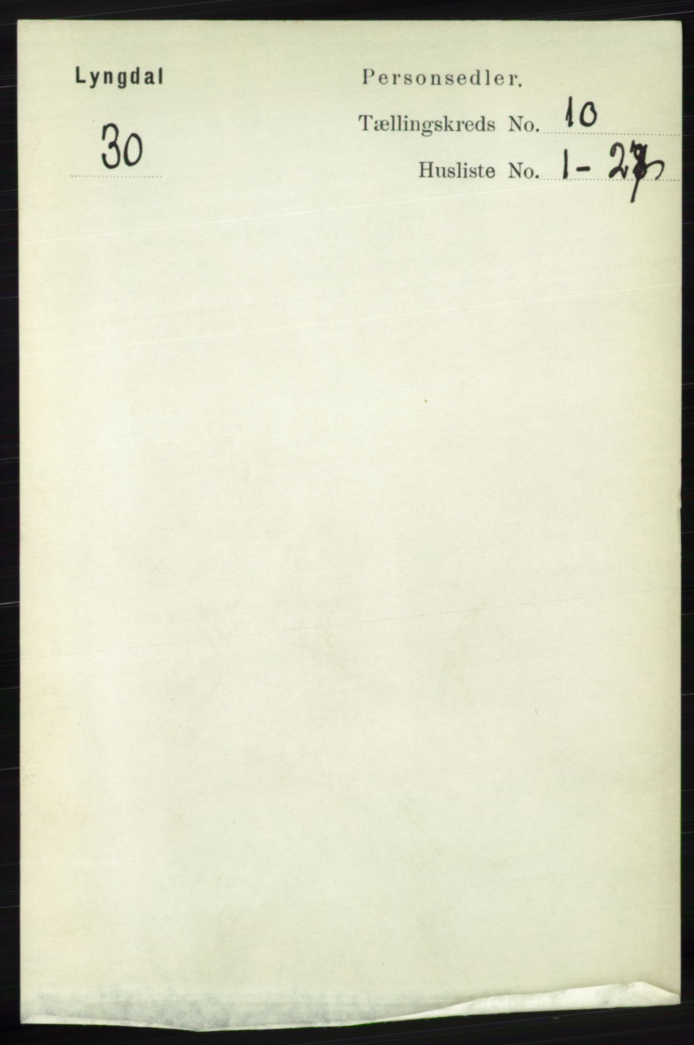 RA, Folketelling 1891 for 1032 Lyngdal herred, 1891, s. 4253