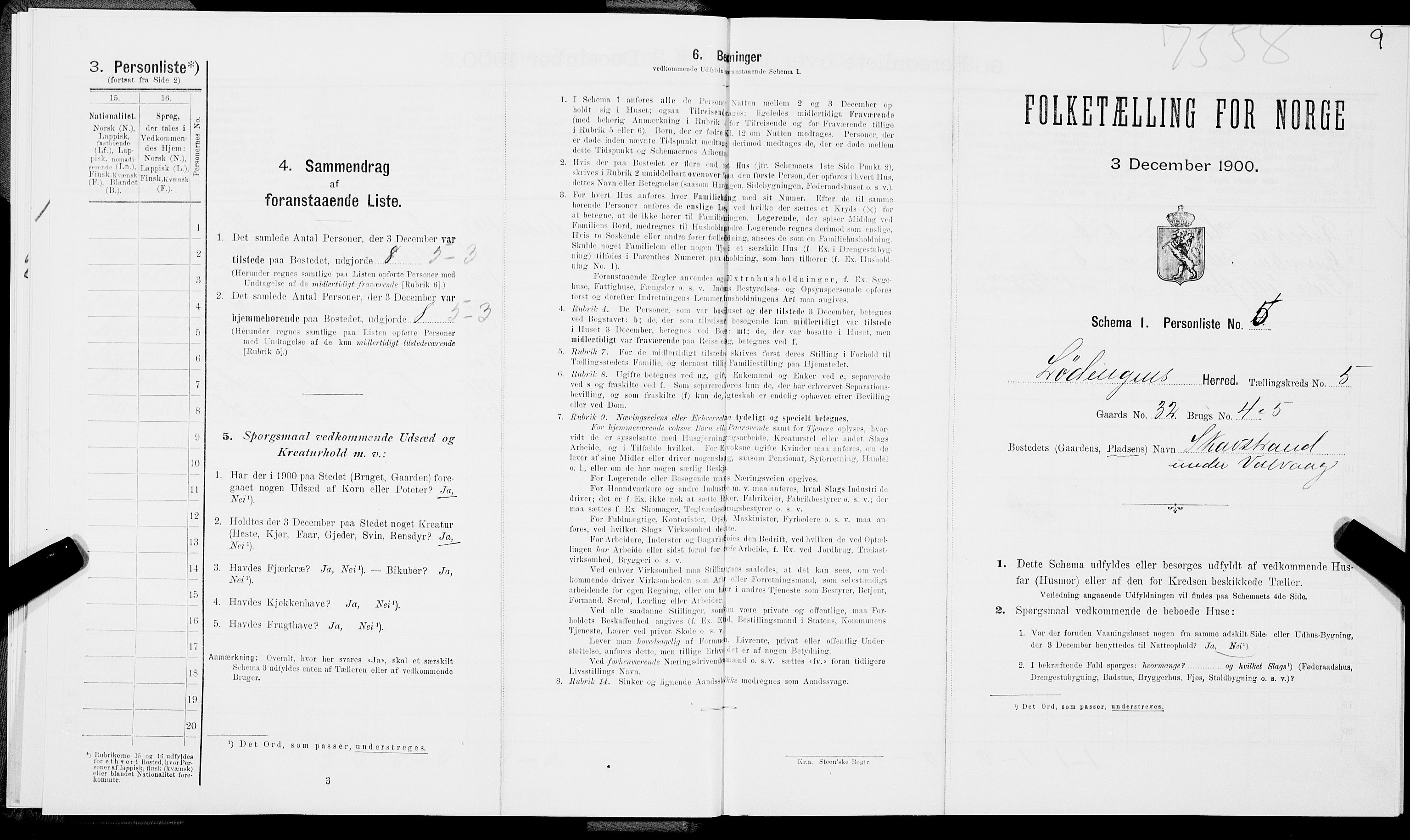 SAT, Folketelling 1900 for 1851 Lødingen herred, 1900, s. 486