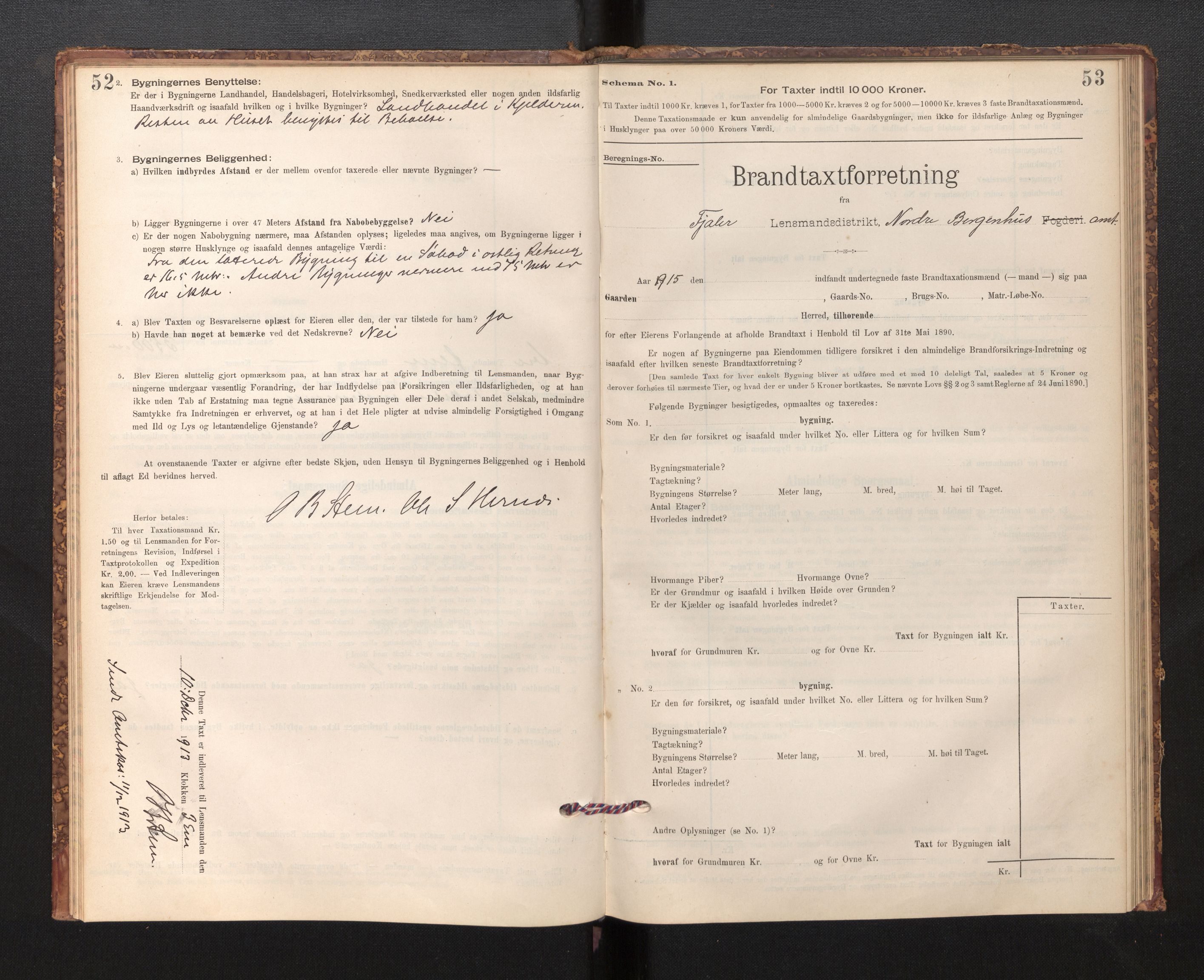 Lensmannen i Fjaler, SAB/A-27201/0012/L0006: Branntakstprotokoll, skjematakst, 1895-1937, s. 52-53