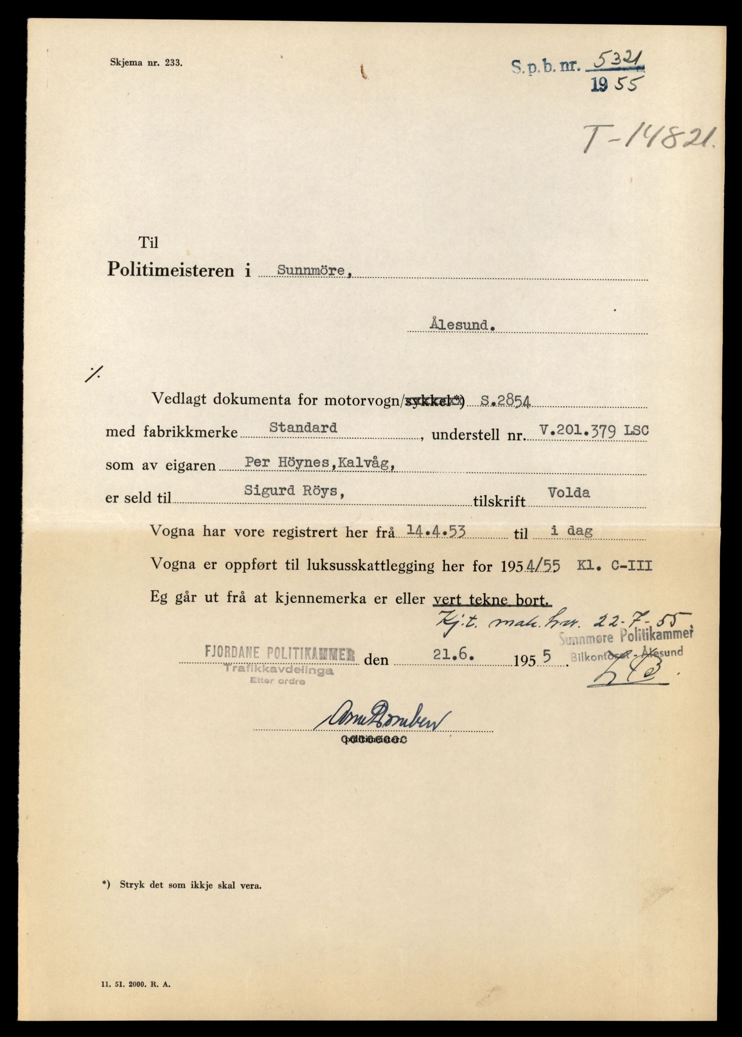 Møre og Romsdal vegkontor - Ålesund trafikkstasjon, AV/SAT-A-4099/F/Fe/L0048: Registreringskort for kjøretøy T 14721 - T 14863, 1927-1998, s. 2273