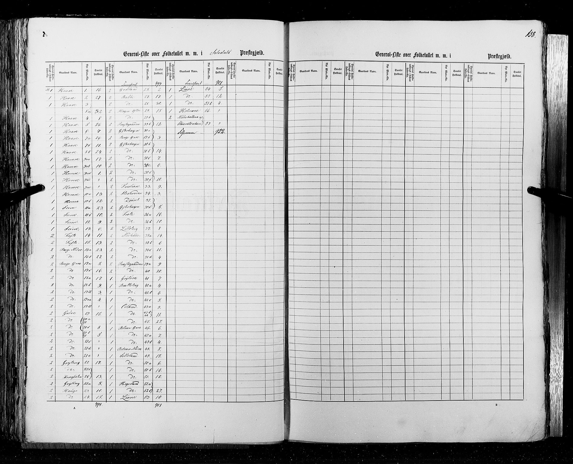 RA, Folketellingen 1855, bind 4: Stavanger amt og Søndre Bergenhus amt, 1855, s. 138