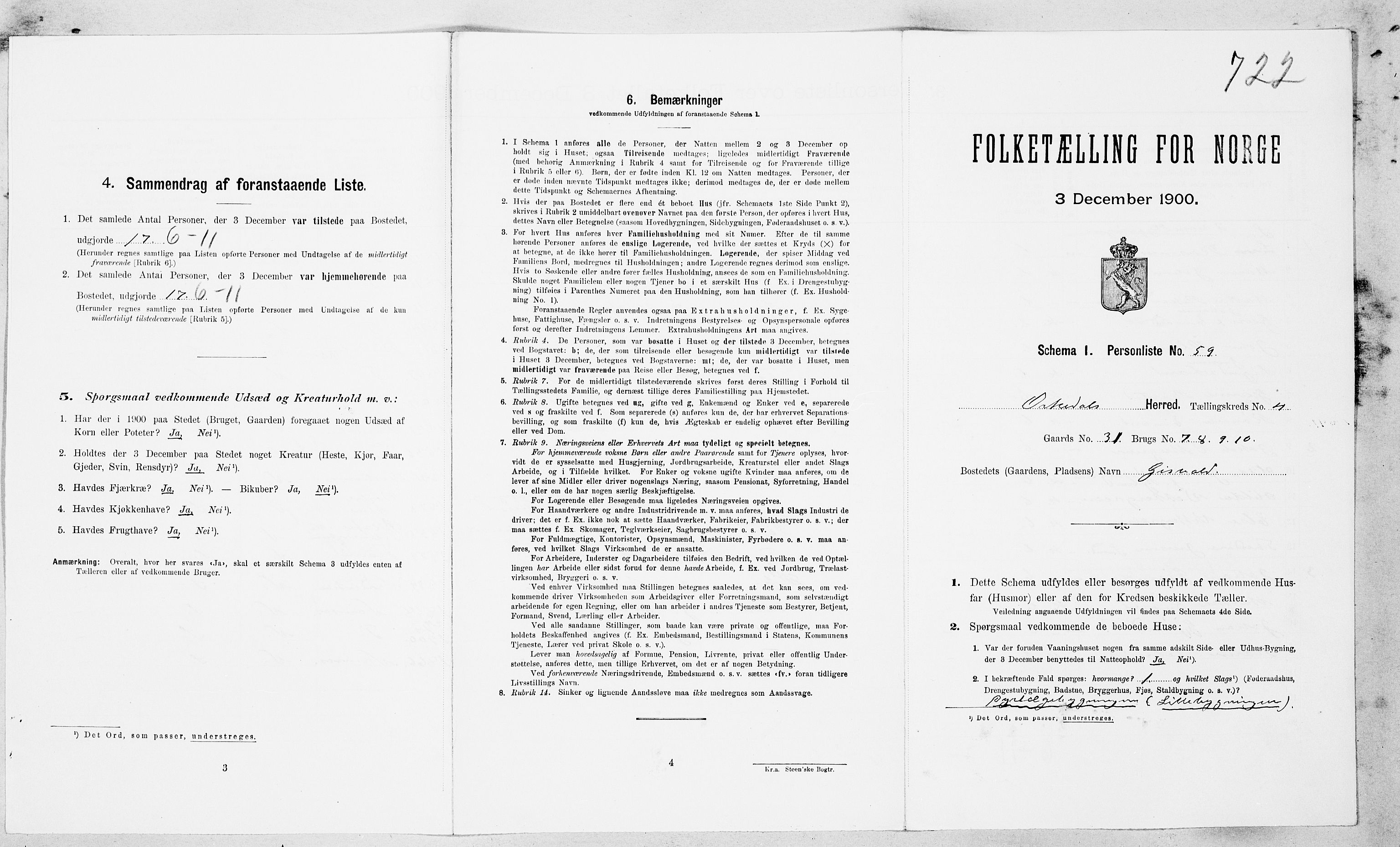 SAT, Folketelling 1900 for 1638 Orkdal herred, 1900, s. 757