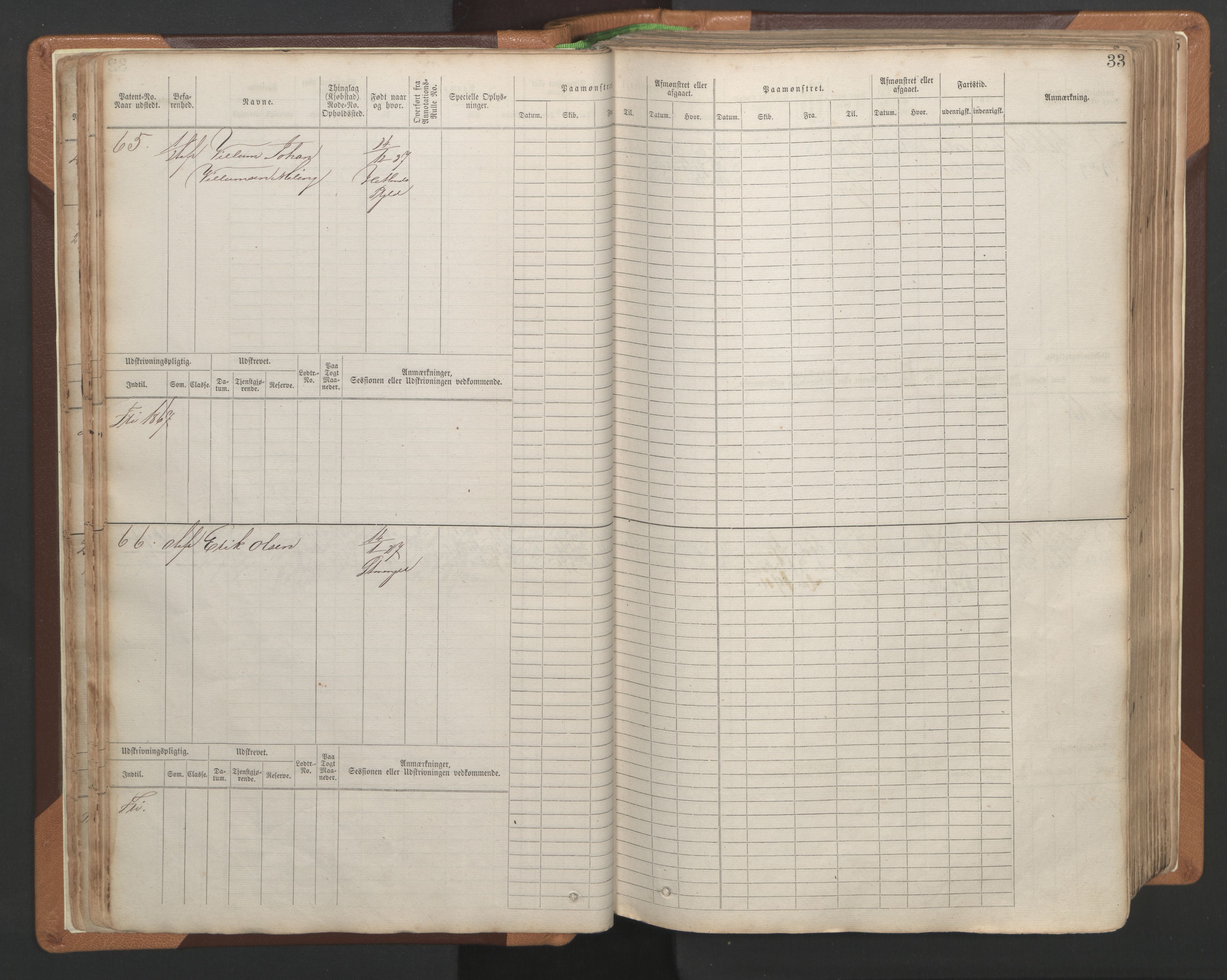 Stavanger sjømannskontor, AV/SAST-A-102006/F/Fb/Fbb/L0004: Sjøfartshovedrulle, patentnr. 1-792 (del 1), 1869-1880, s. 37