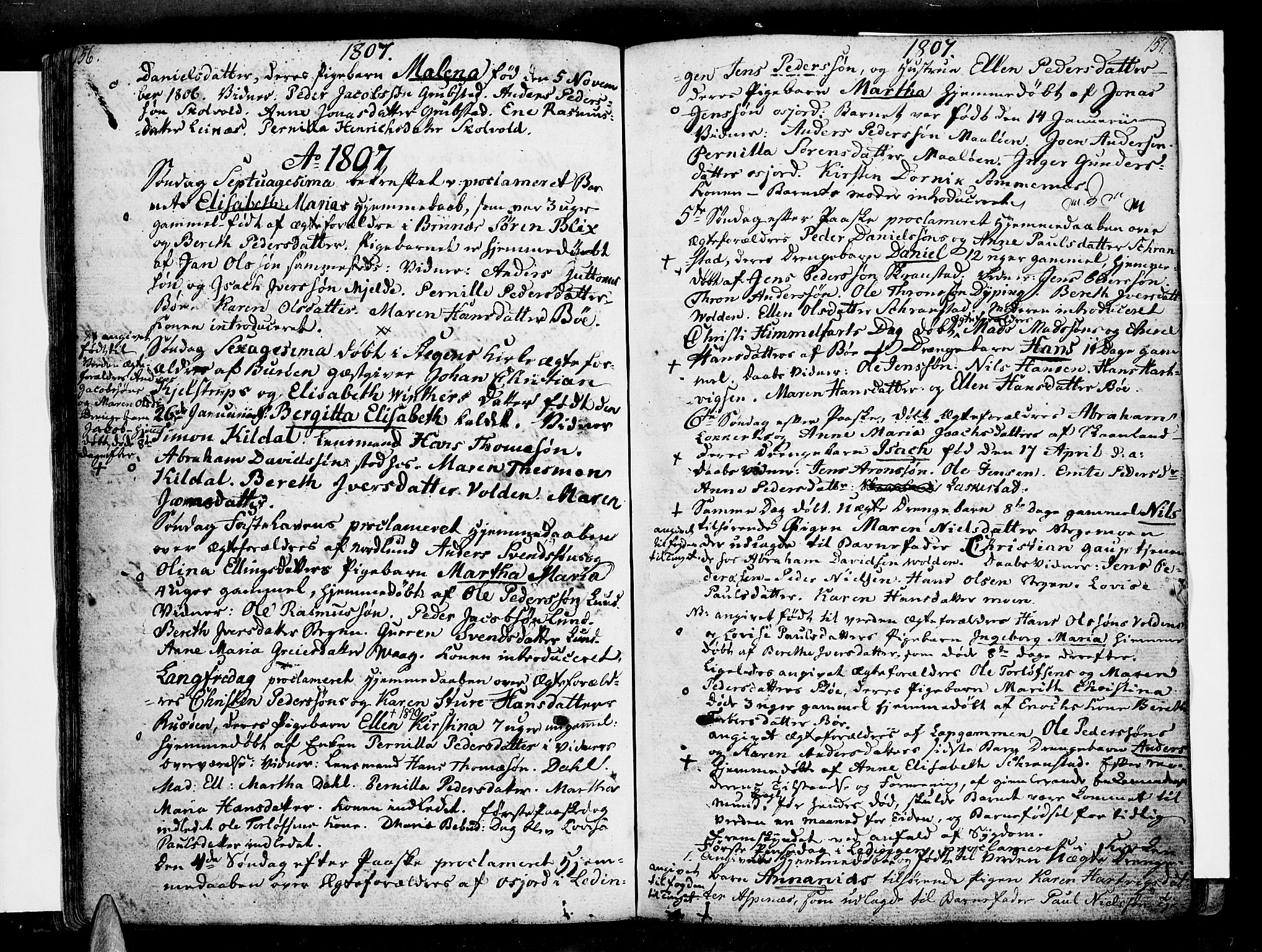 Ministerialprotokoller, klokkerbøker og fødselsregistre - Nordland, AV/SAT-A-1459/855/L0797: Ministerialbok nr. 855A05, 1800-1820, s. 156-157