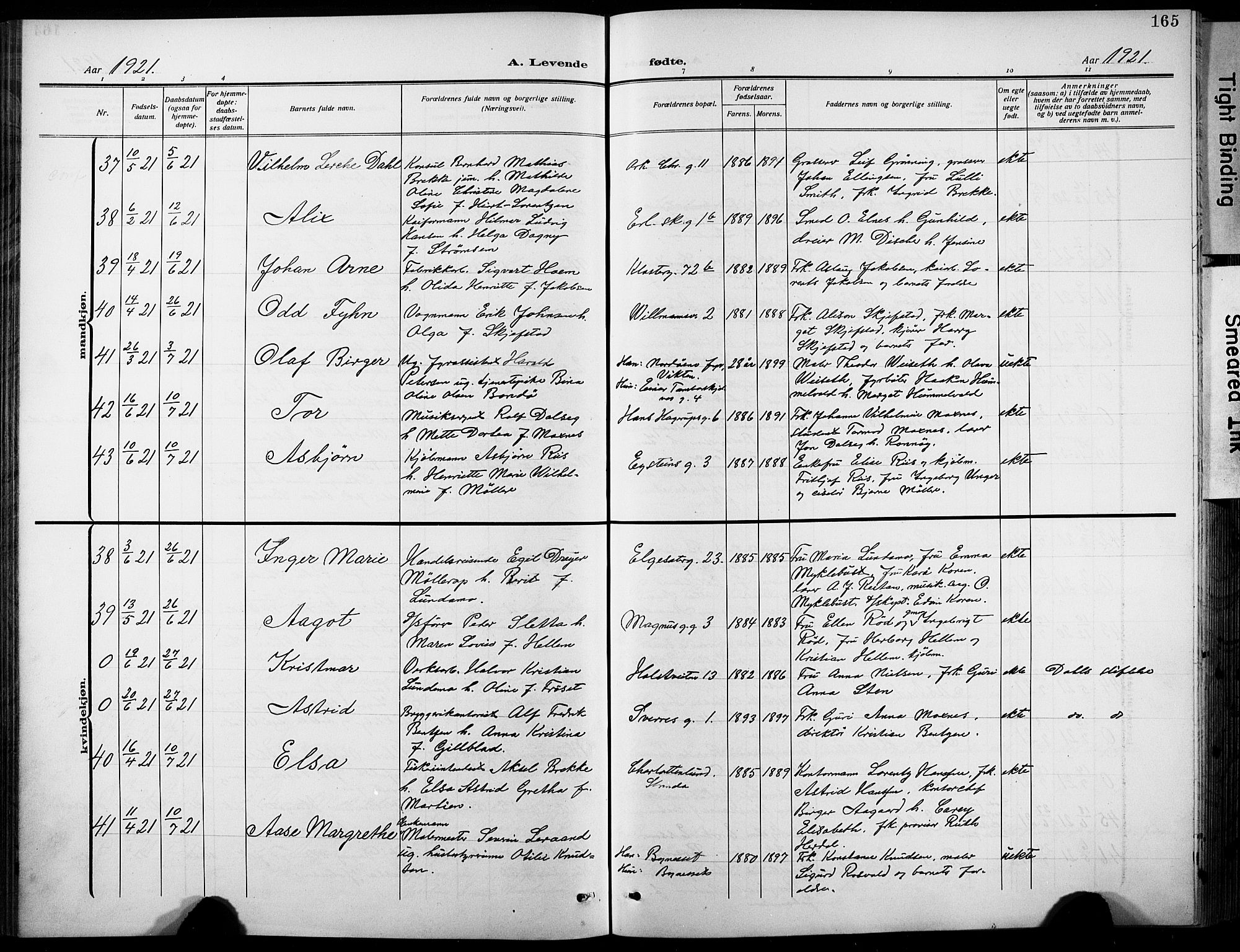 Ministerialprotokoller, klokkerbøker og fødselsregistre - Sør-Trøndelag, SAT/A-1456/601/L0096: Klokkerbok nr. 601C14, 1911-1931, s. 165