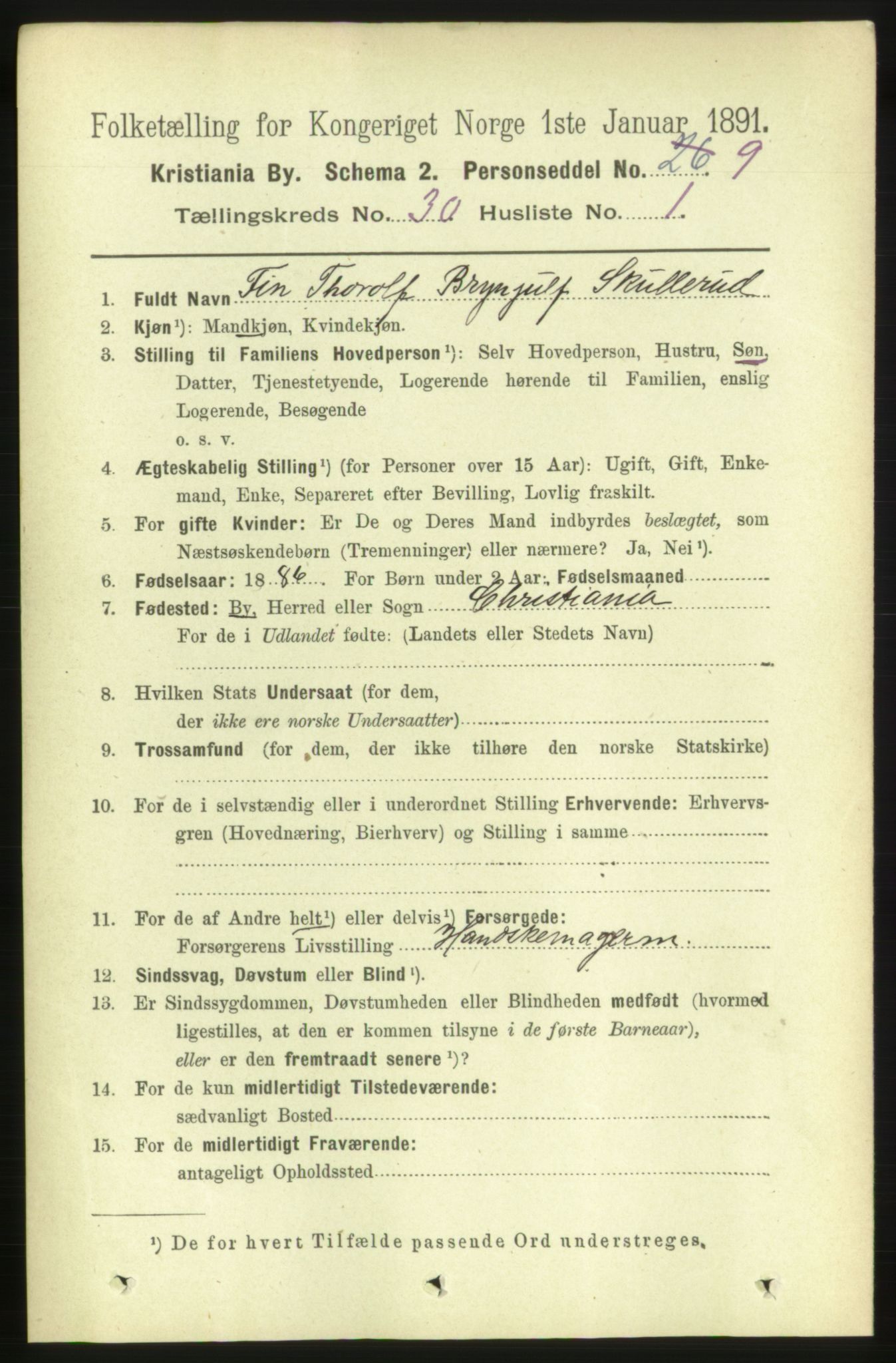 RA, Folketelling 1891 for 0301 Kristiania kjøpstad, 1891, s. 15570