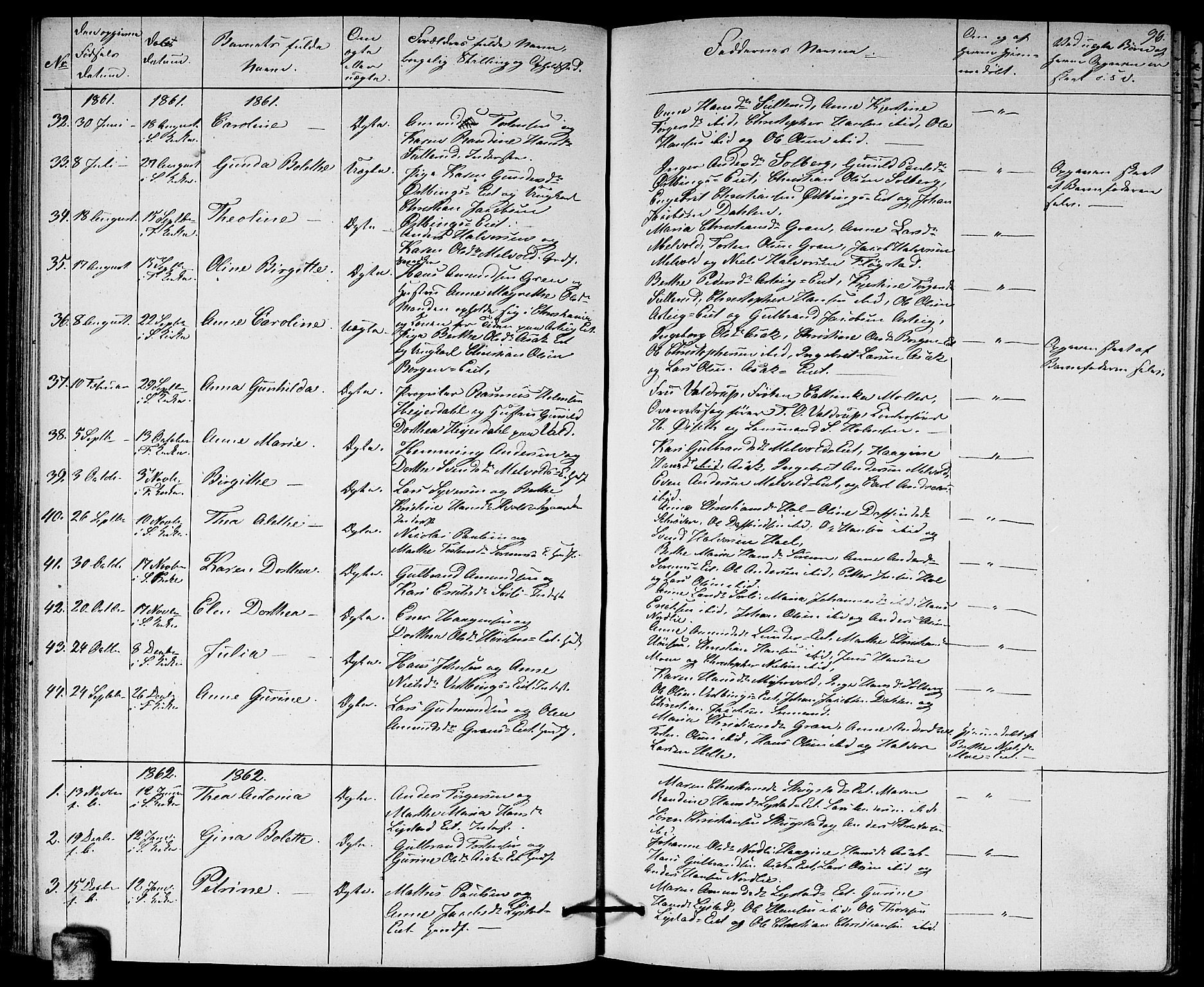 Sørum prestekontor Kirkebøker, AV/SAO-A-10303/G/Ga/L0003: Klokkerbok nr. I 3, 1846-1863, s. 96