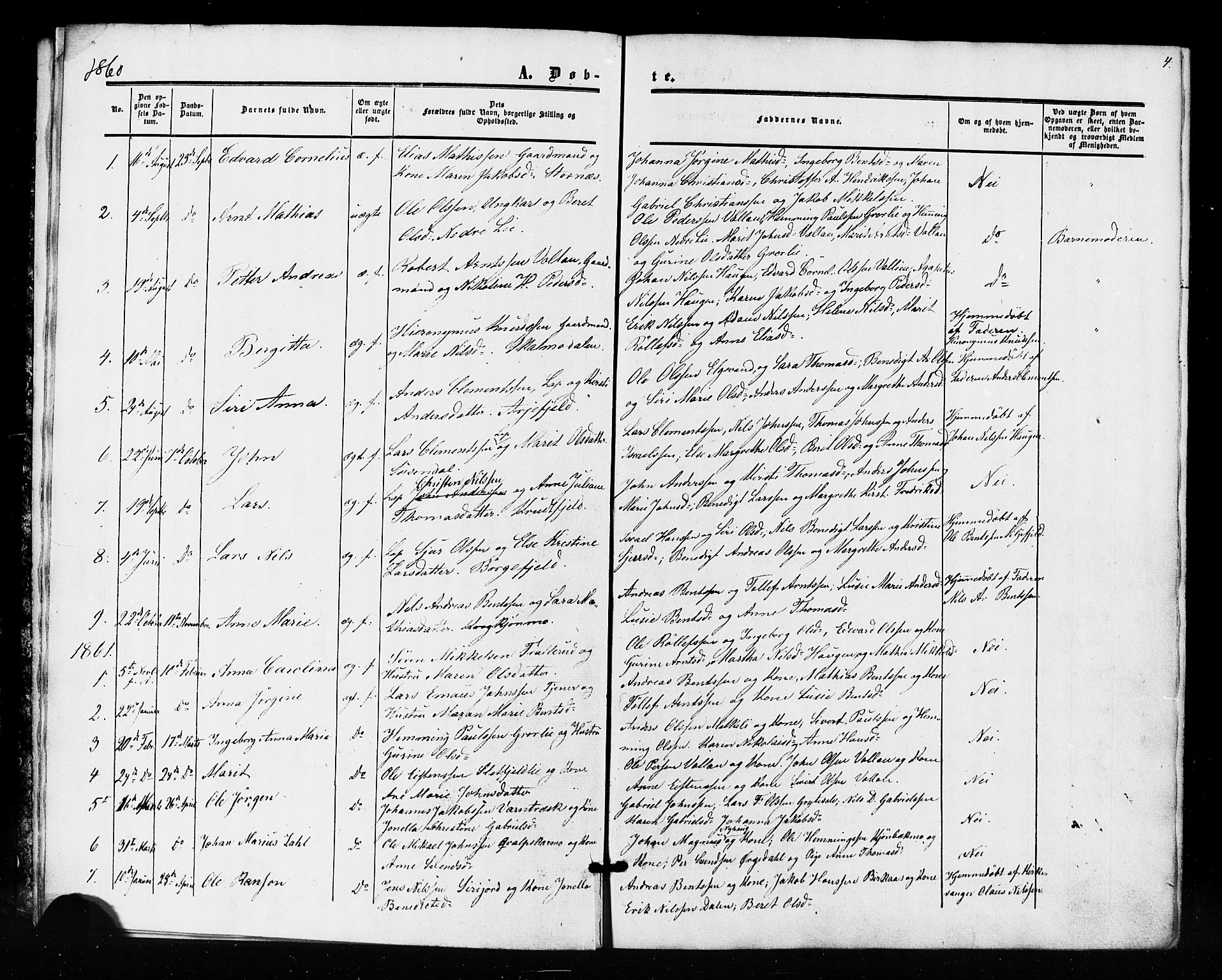 Ministerialprotokoller, klokkerbøker og fødselsregistre - Nordland, AV/SAT-A-1459/823/L0324: Ministerialbok nr. 823A01, 1860-1878, s. 4