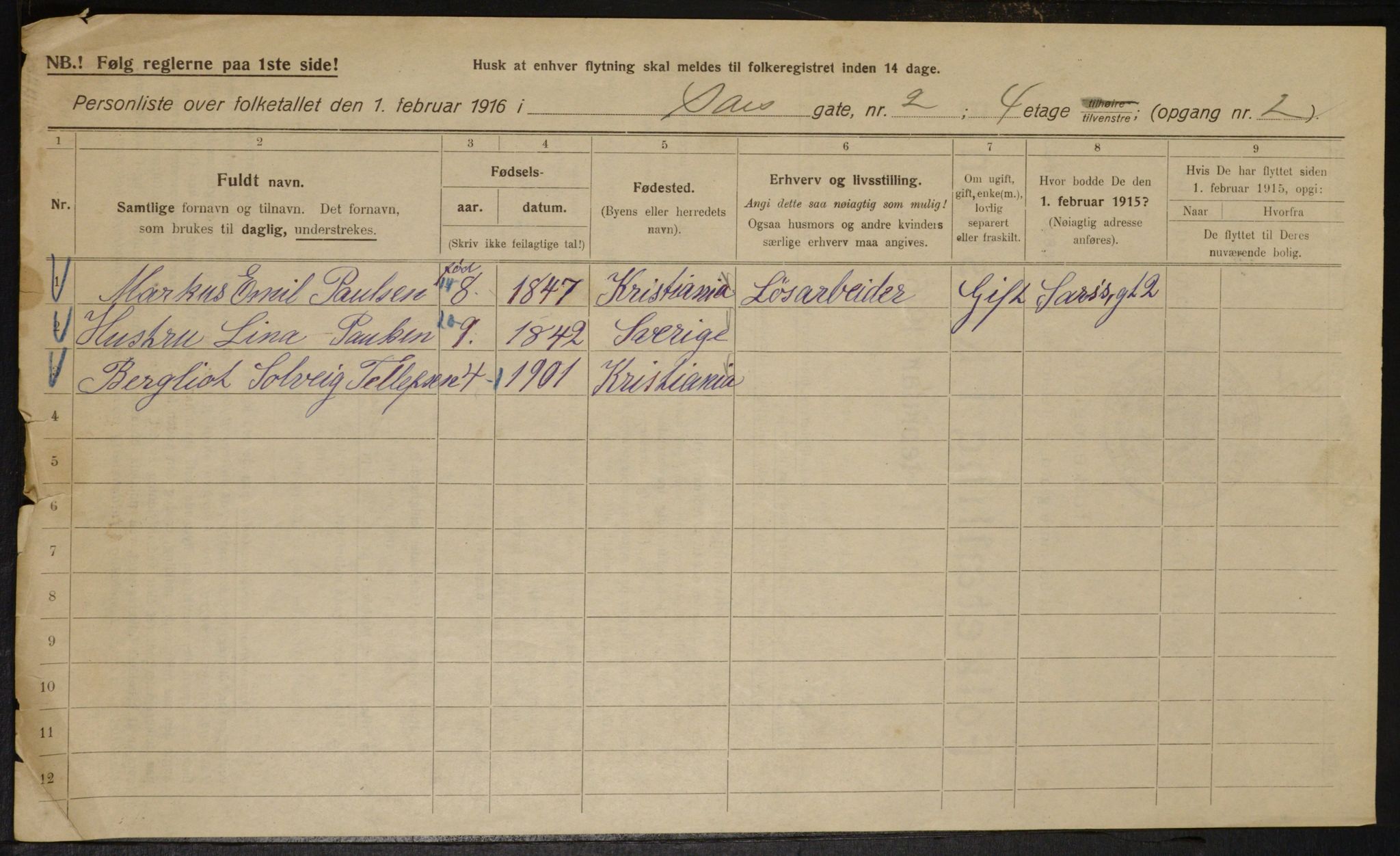 OBA, Kommunal folketelling 1.2.1916 for Kristiania, 1916, s. 91480
