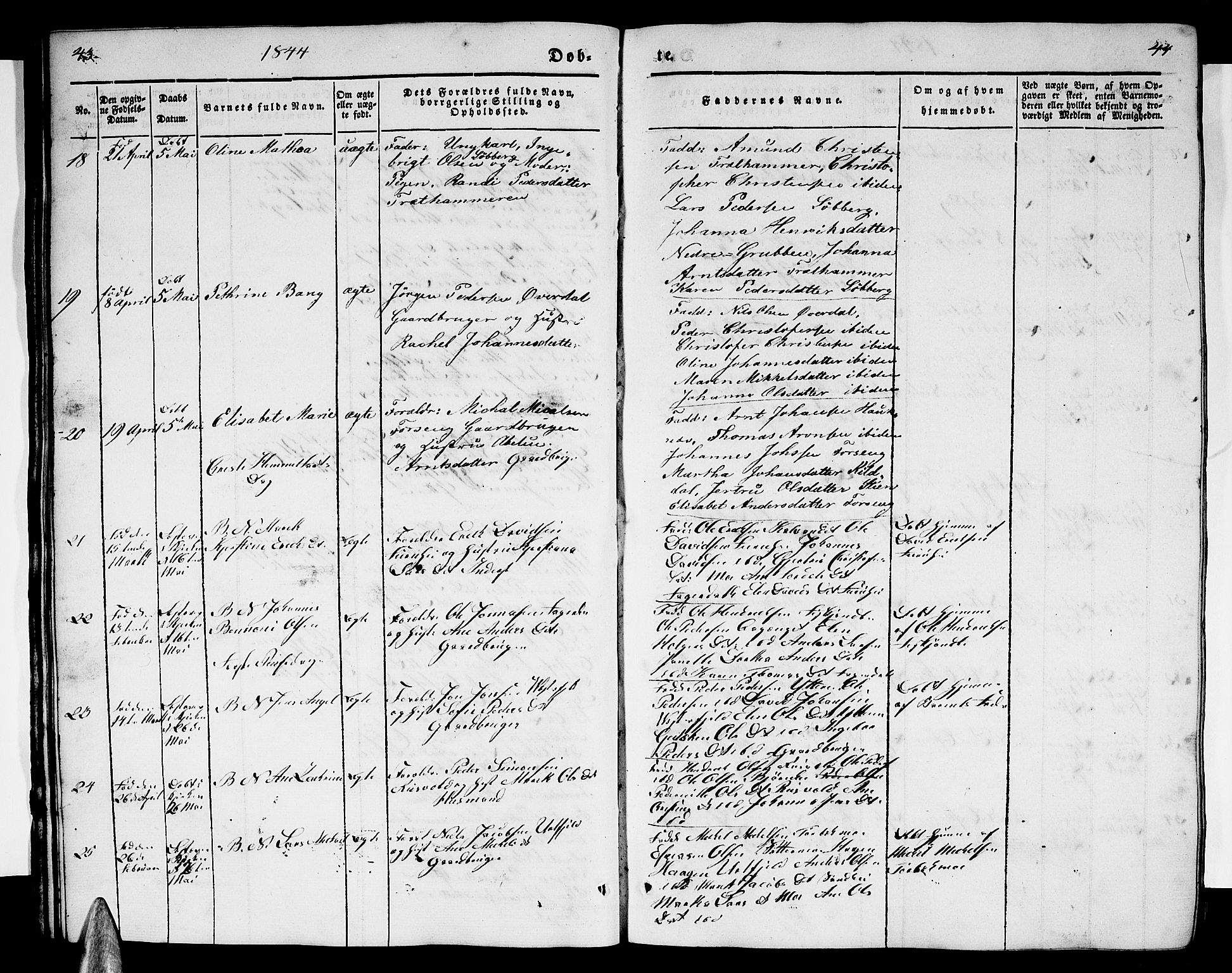 Ministerialprotokoller, klokkerbøker og fødselsregistre - Nordland, AV/SAT-A-1459/827/L0413: Klokkerbok nr. 827C02, 1842-1852, s. 43-44