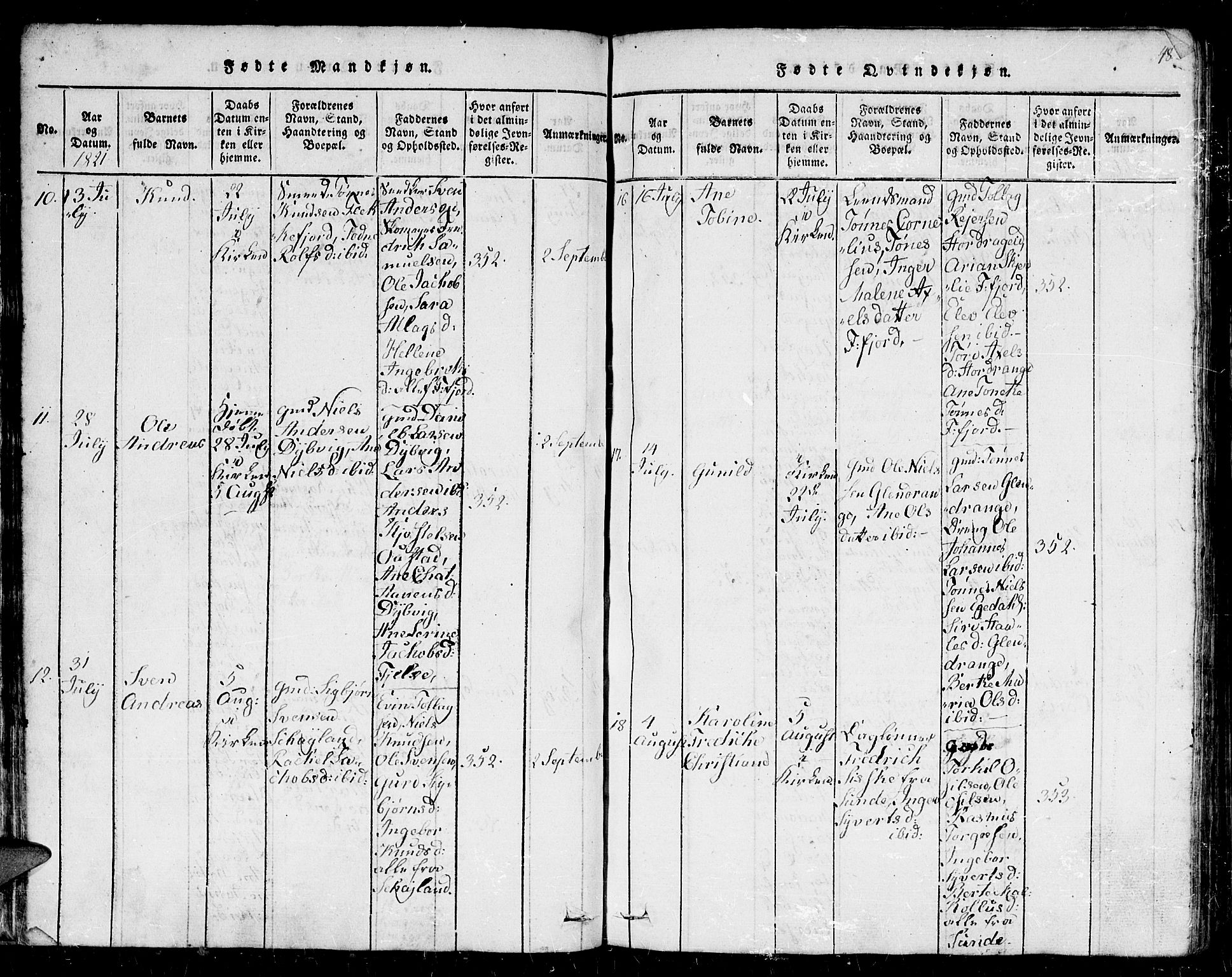 Flekkefjord sokneprestkontor, AV/SAK-1111-0012/F/Fb/Fbc/L0003: Klokkerbok nr. B 3, 1815-1826, s. 48