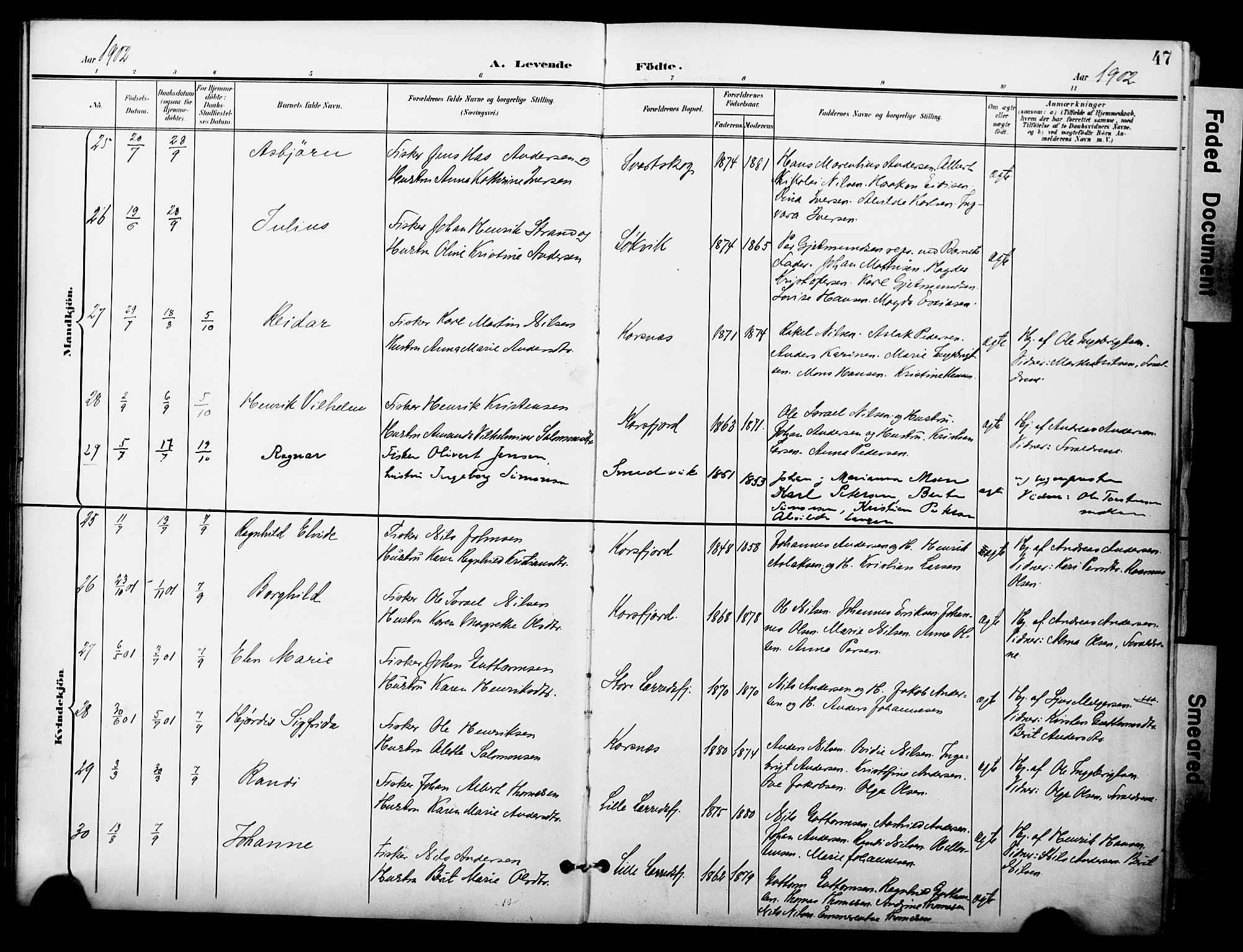 Talvik sokneprestkontor, AV/SATØ-S-1337/H/Ha/L0014kirke: Ministerialbok nr. 14, 1897-1905, s. 47