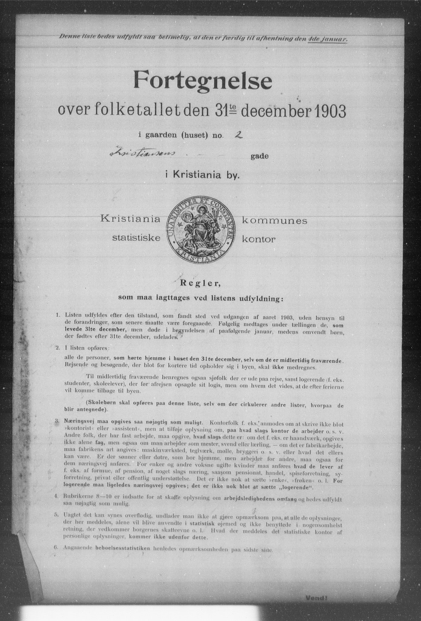 OBA, Kommunal folketelling 31.12.1903 for Kristiania kjøpstad, 1903, s. 10665