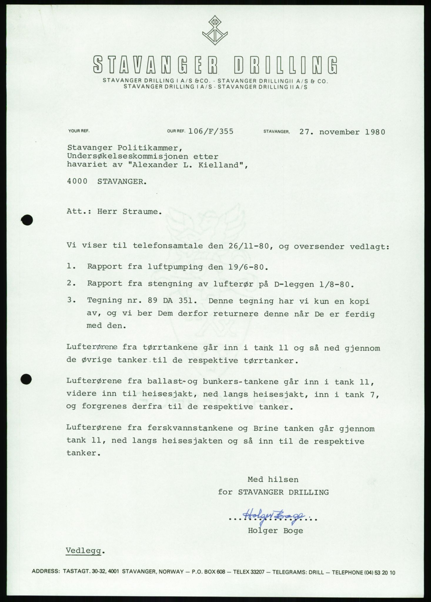 Justisdepartementet, Granskningskommisjonen ved Alexander Kielland-ulykken 27.3.1980, AV/RA-S-1165/D/L0003: 0001 NOU 1981:11 Alexander Kielland ulykken/0002 Korrespondanse/0003: Alexander L. Kielland: Operating manual, 1980-1981, s. 388