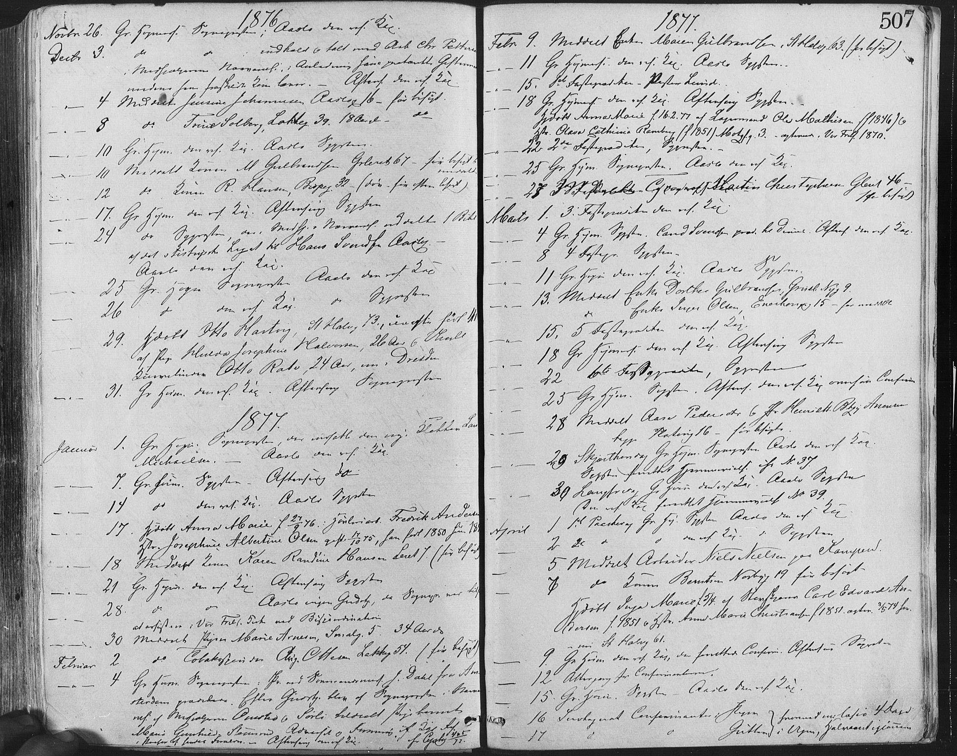 Grønland prestekontor Kirkebøker, SAO/A-10848/F/Fa/L0004: Ministerialbok nr. 4, 1869-1880, s. 507