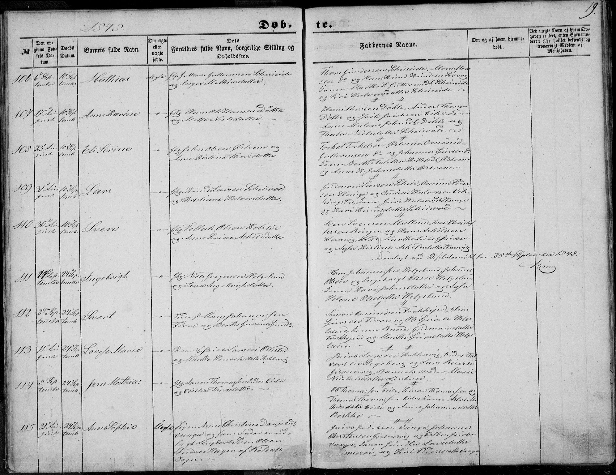 Avaldsnes sokneprestkontor, AV/SAST-A -101851/H/Ha/Haa/L0008: Ministerialbok nr. A 8, 1847-1857, s. 19