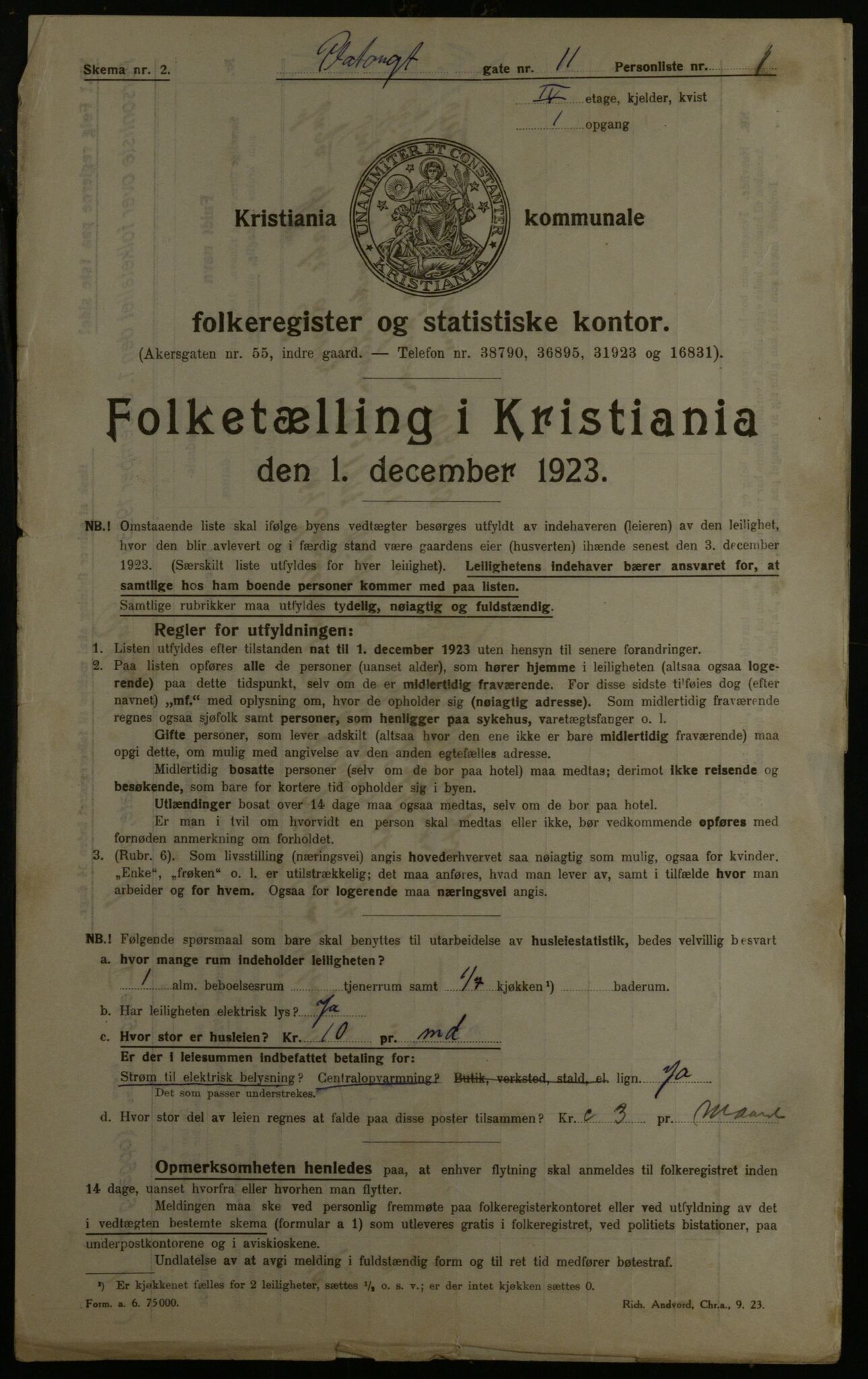 OBA, Kommunal folketelling 1.12.1923 for Kristiania, 1923, s. 88821