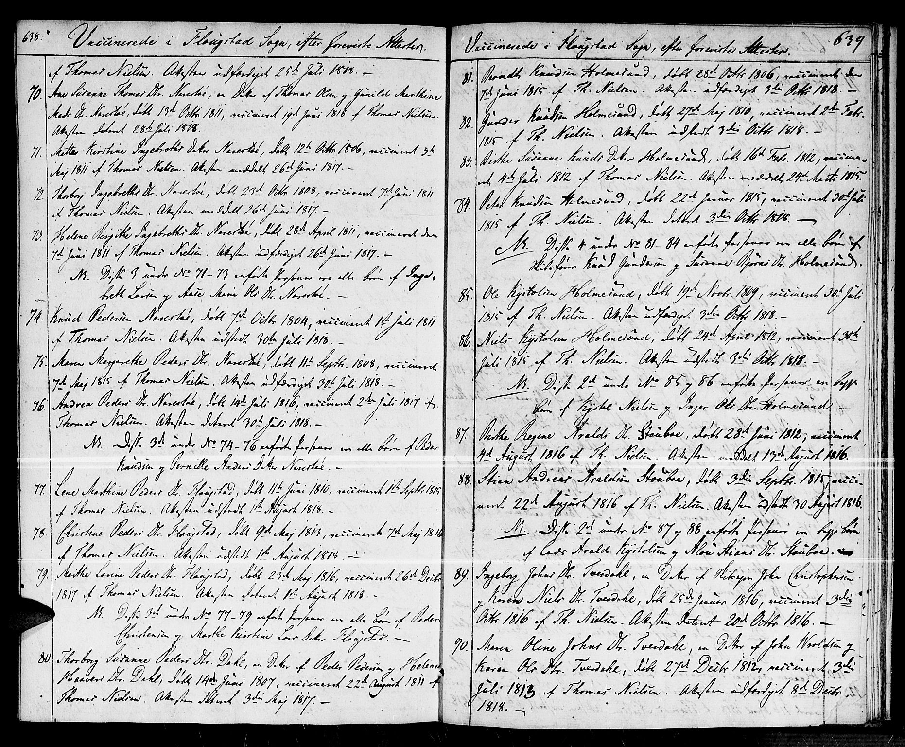 Dypvåg sokneprestkontor, AV/SAK-1111-0007/F/Fa/Faa/L0002: Ministerialbok nr. A 2 /2, 1813-1824, s. 639