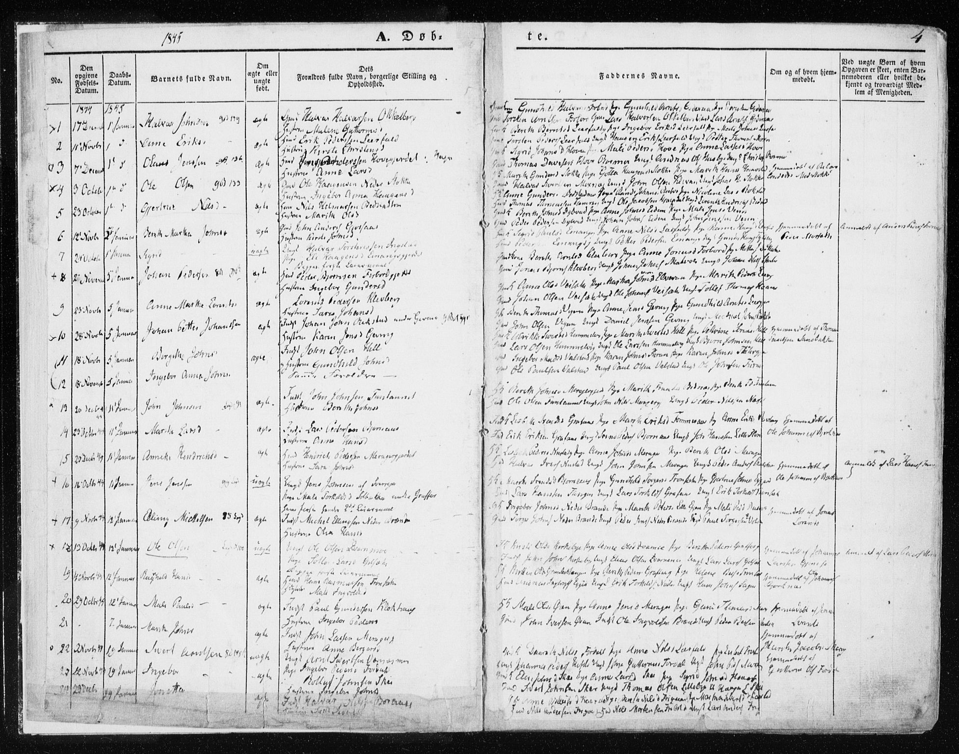Ministerialprotokoller, klokkerbøker og fødselsregistre - Nord-Trøndelag, AV/SAT-A-1458/709/L0074: Ministerialbok nr. 709A14, 1845-1858, s. 4